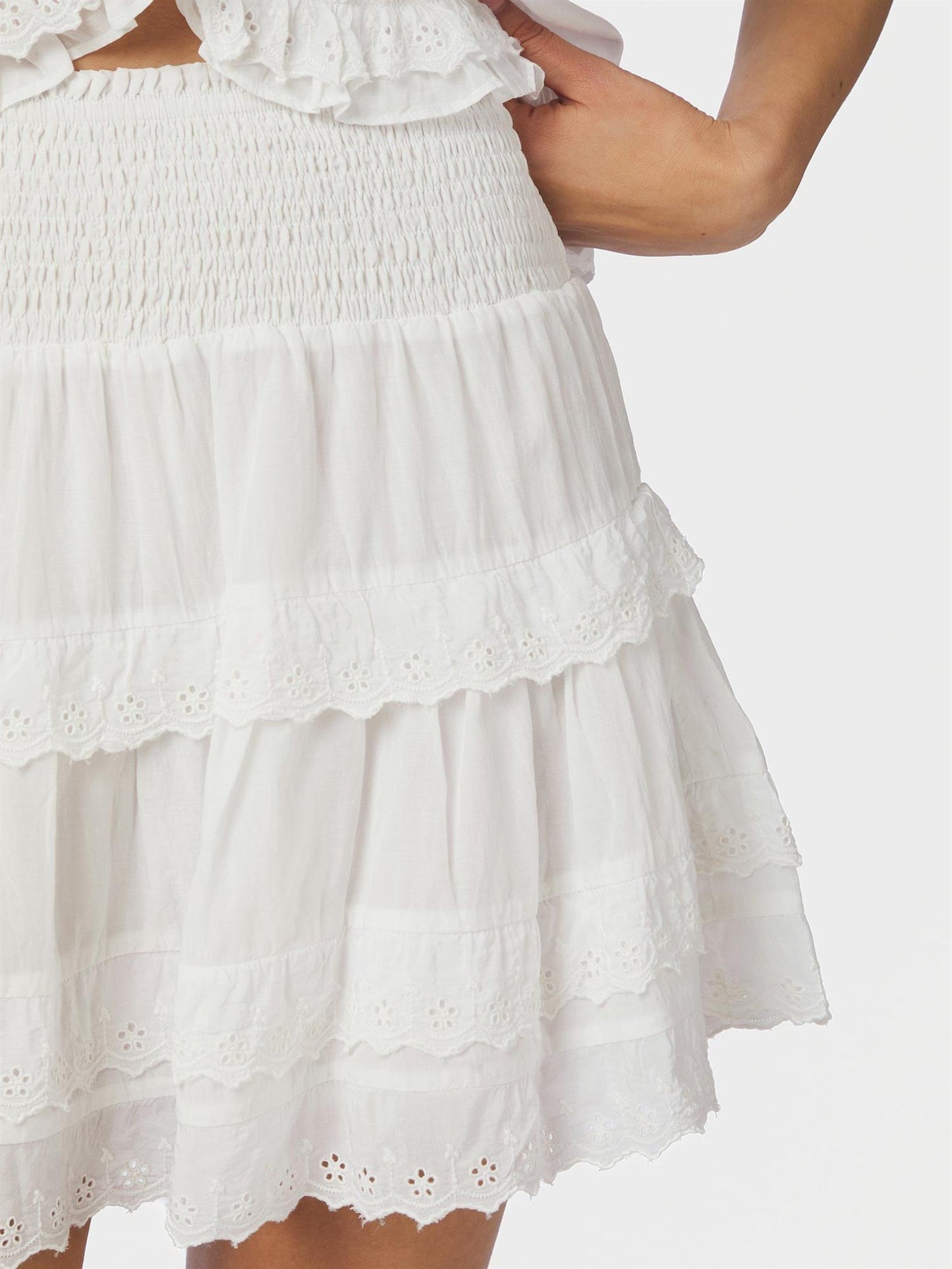Heidie Ruffle Skirt - White