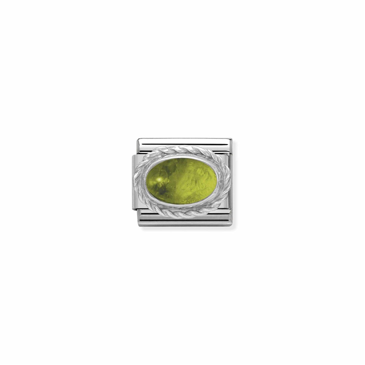 LINK, OVAL PERIDOT STONE