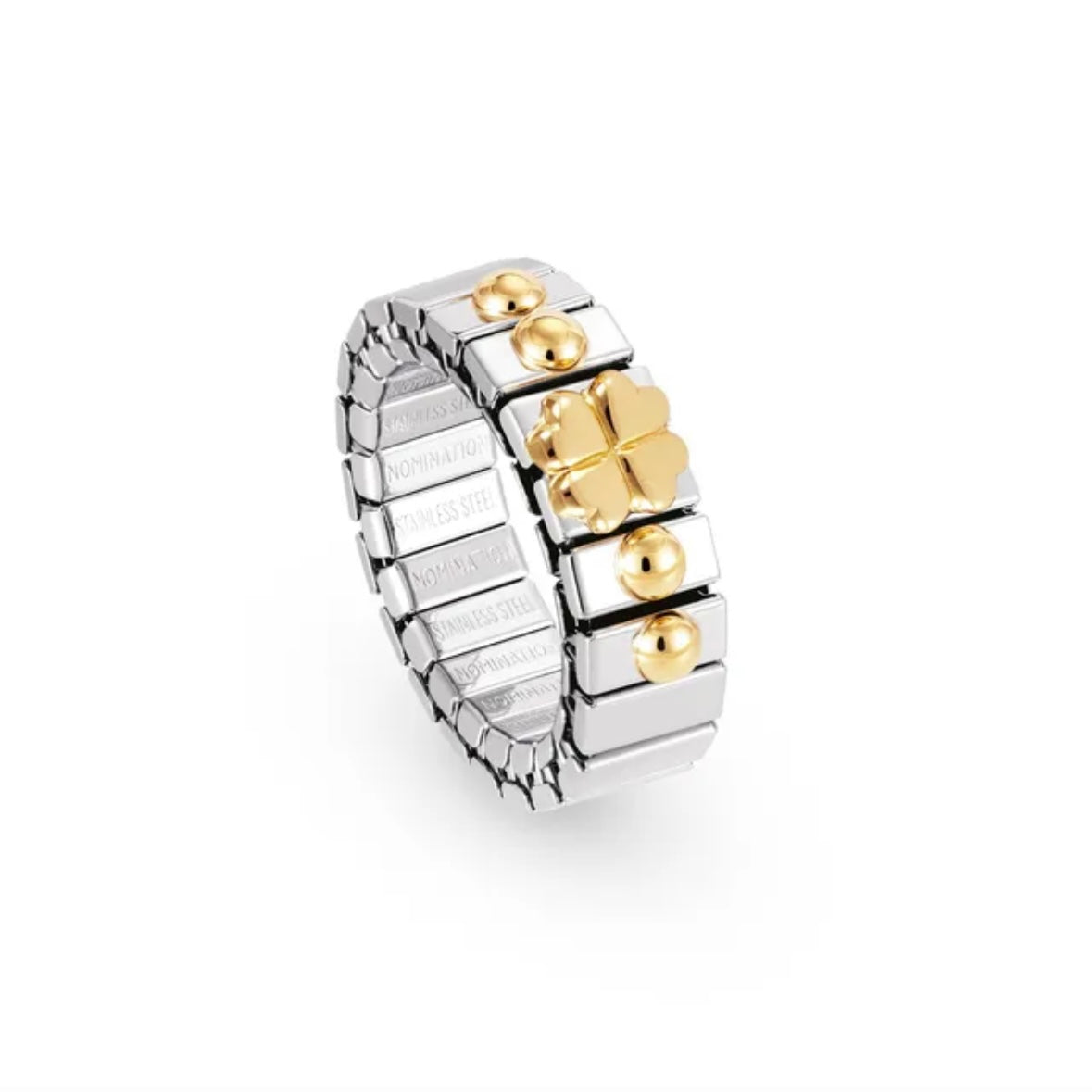 STRETCH RING WITH GOLD CLOVER