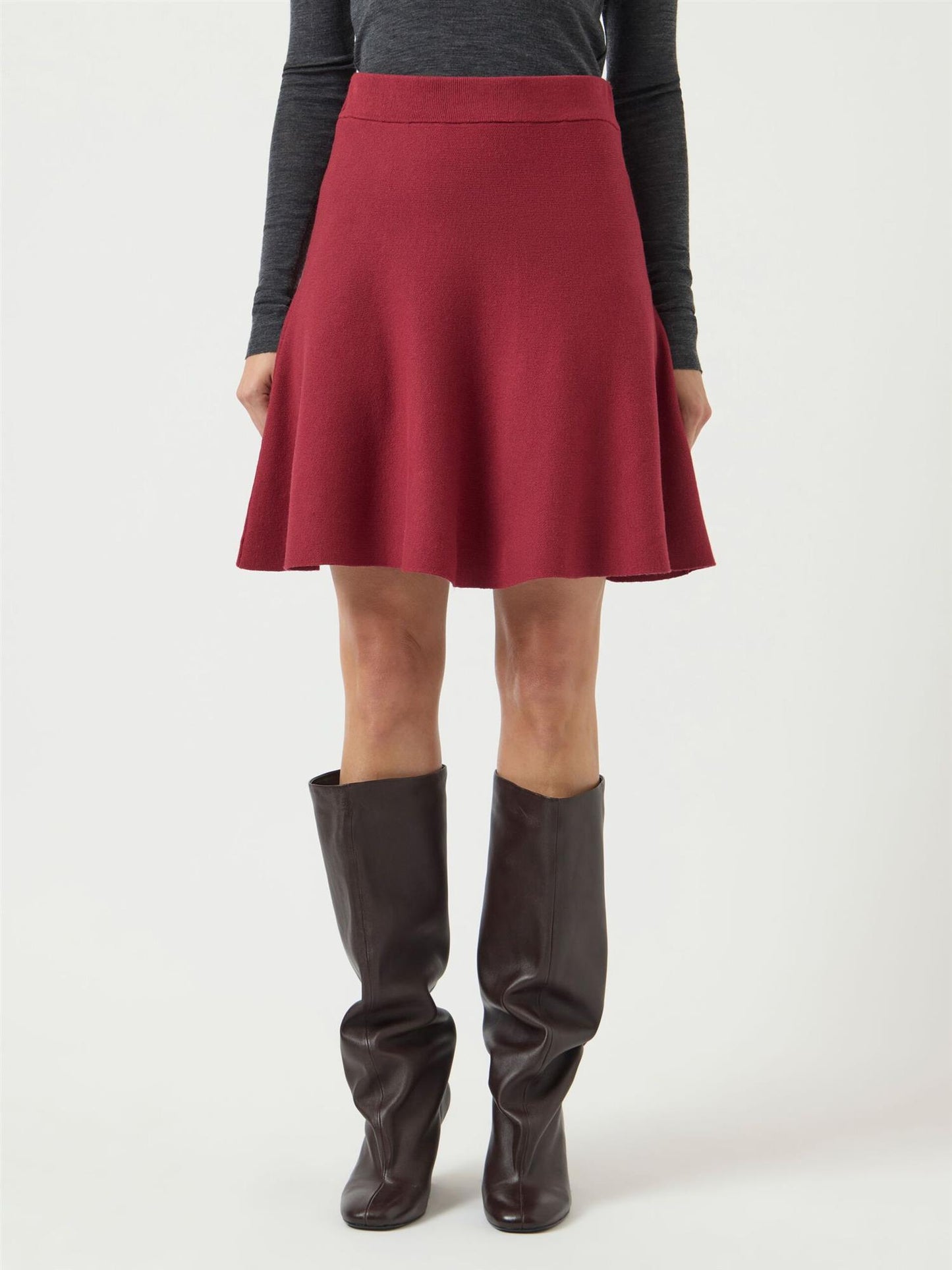 YASFONNY KNIT SKIRT - TIBETAN RED