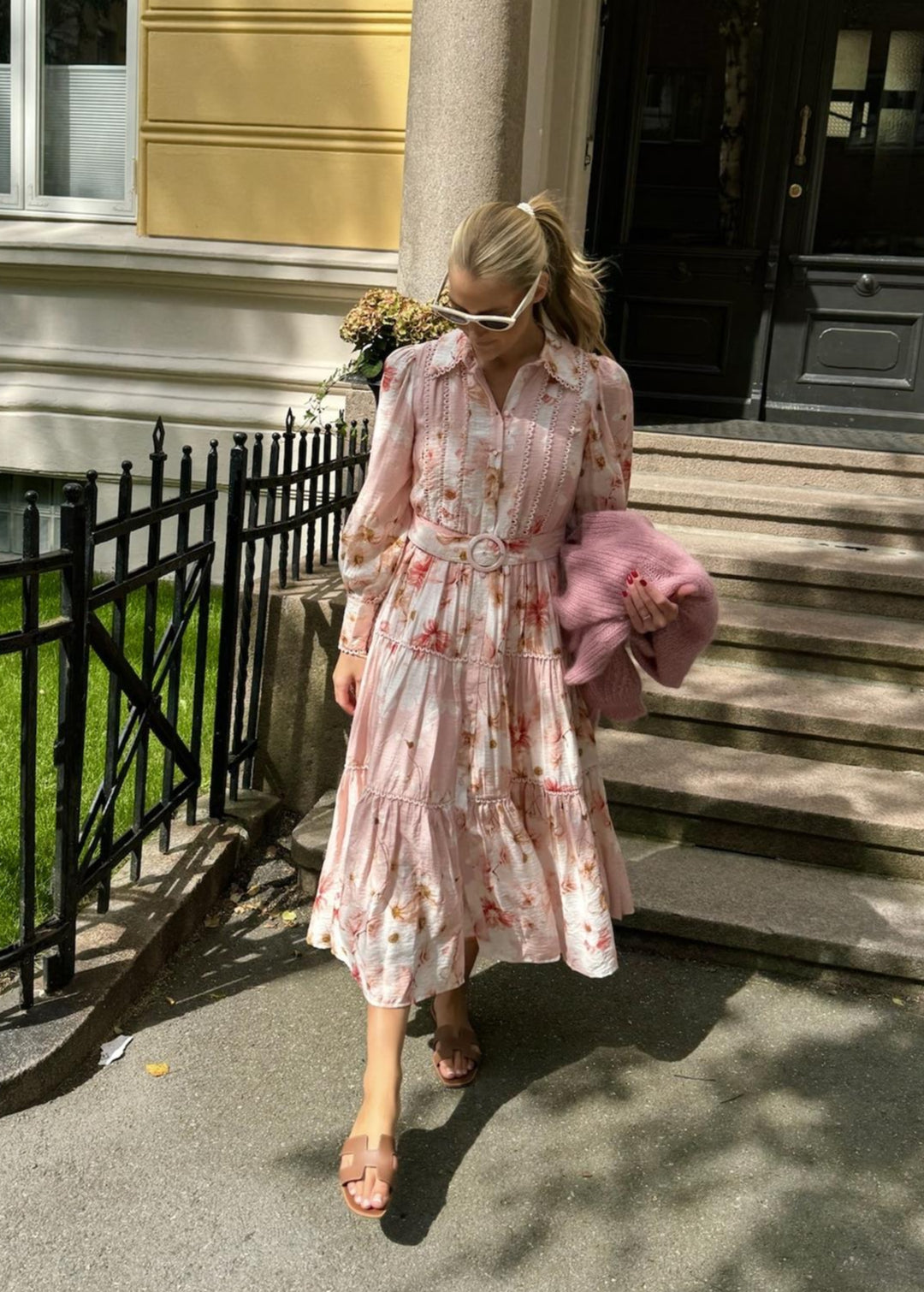 YASBILLA SS LONG DRESS - CHINTZ ROSE