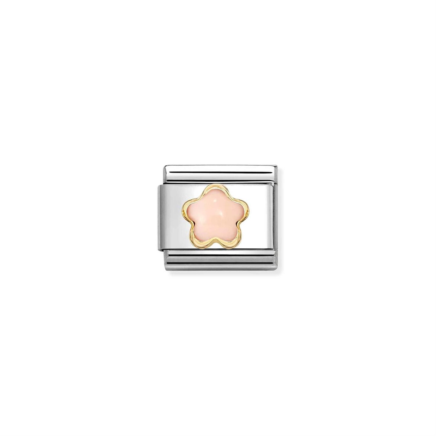 LINK, PINK CORAL FLOWER IN GOLD