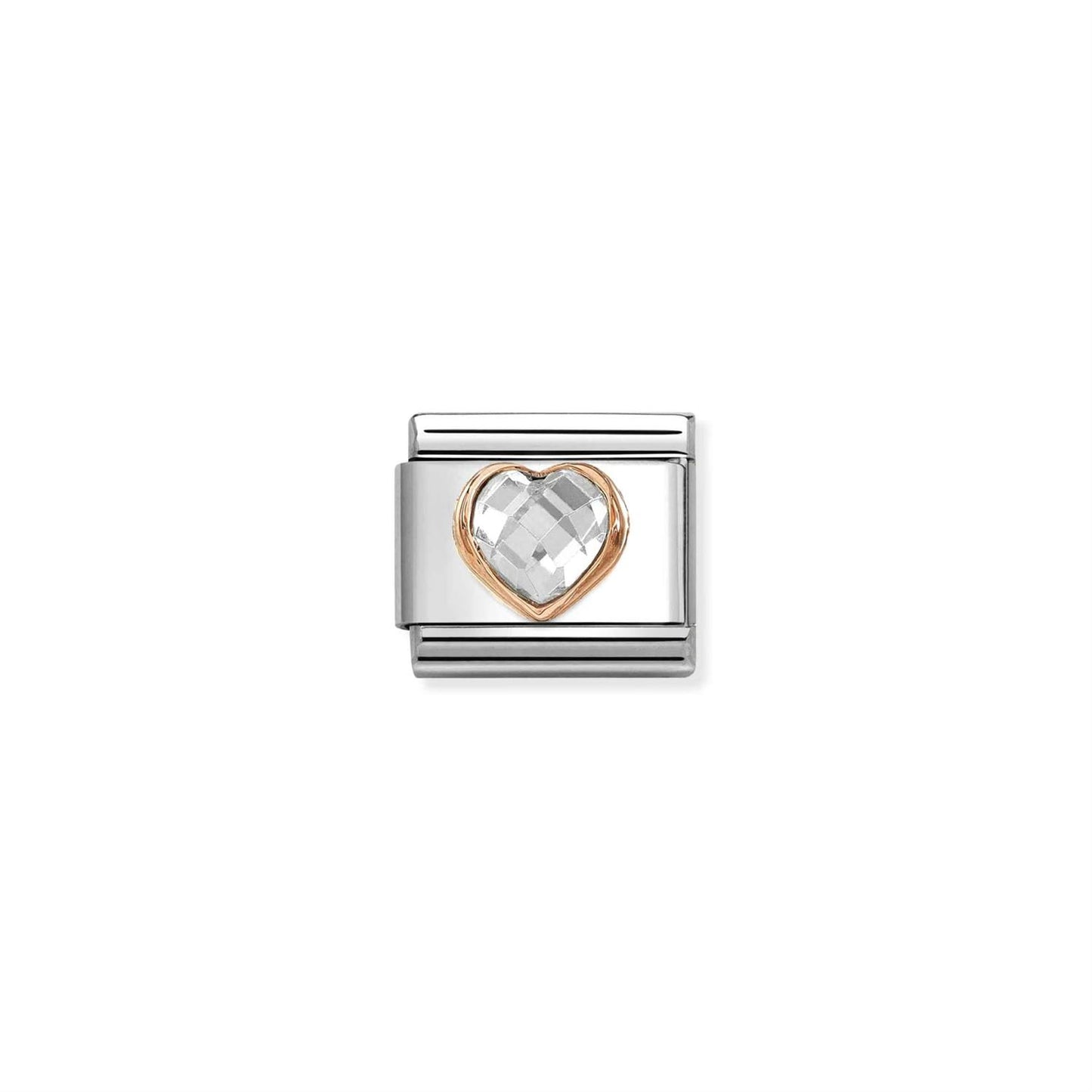 LINK, ROSEGOLD CLEAR HEART