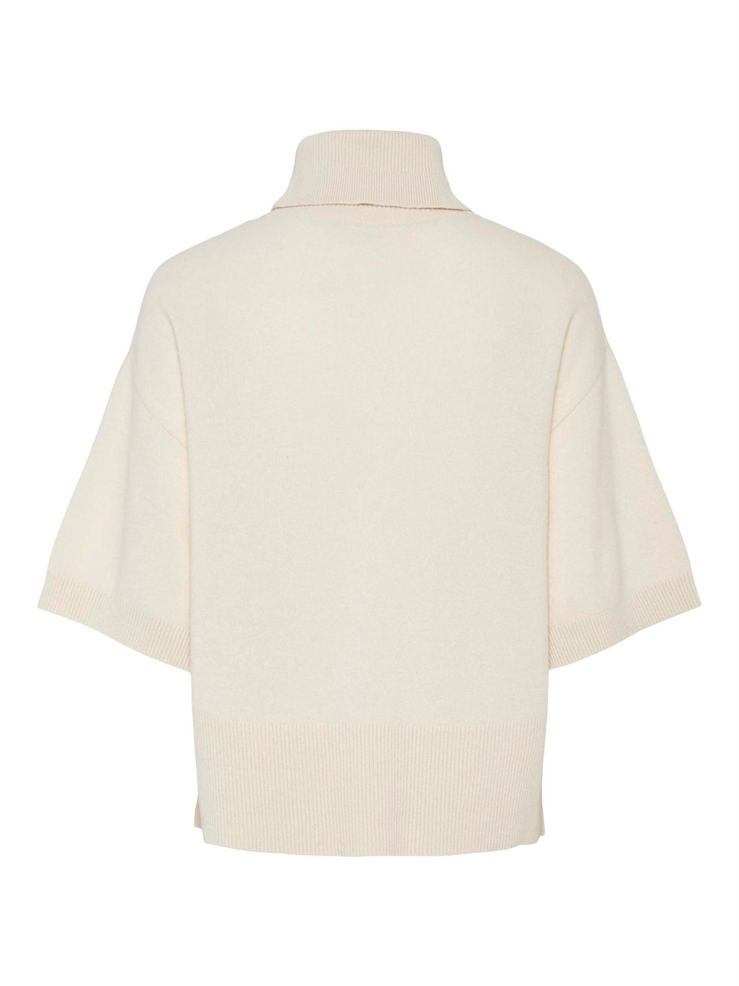 YASEMILIA 2/4 ROLL NECK KNIT PULLOVER - SANDSHELL