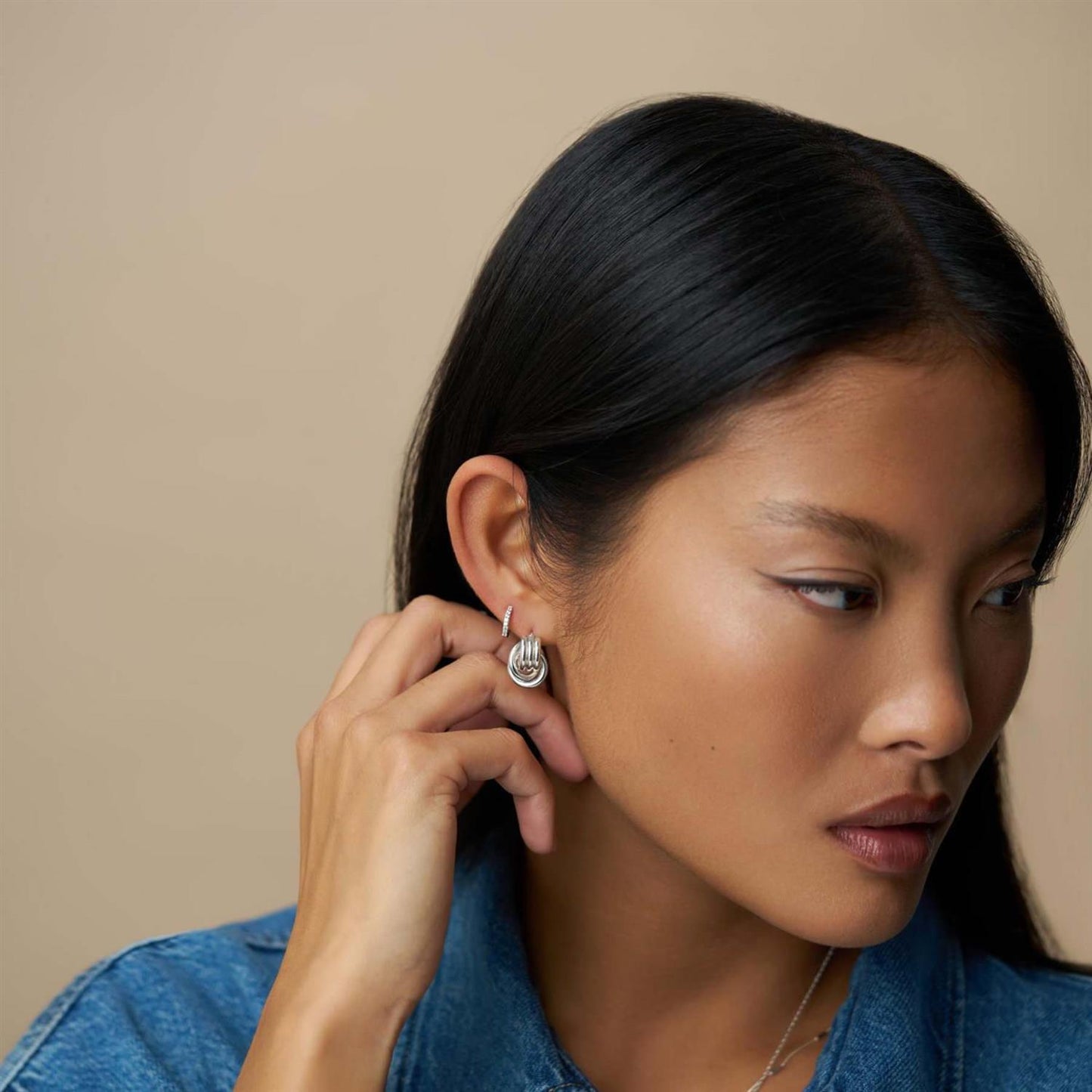 Mini Interlocking Stud Earrings