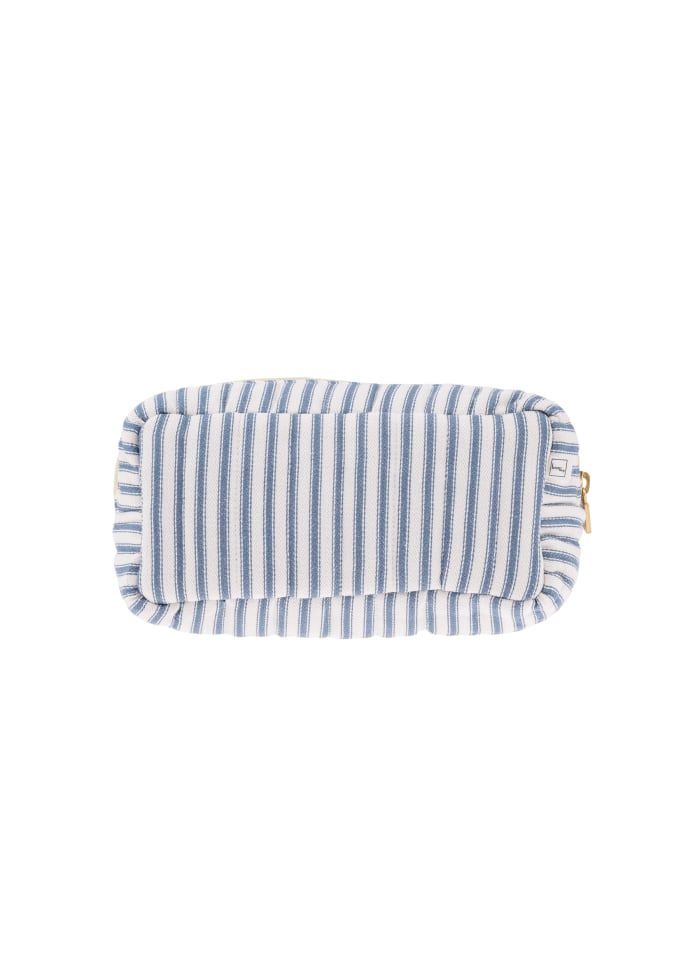 Pouch XS Square mw - Ticking stripe Blue