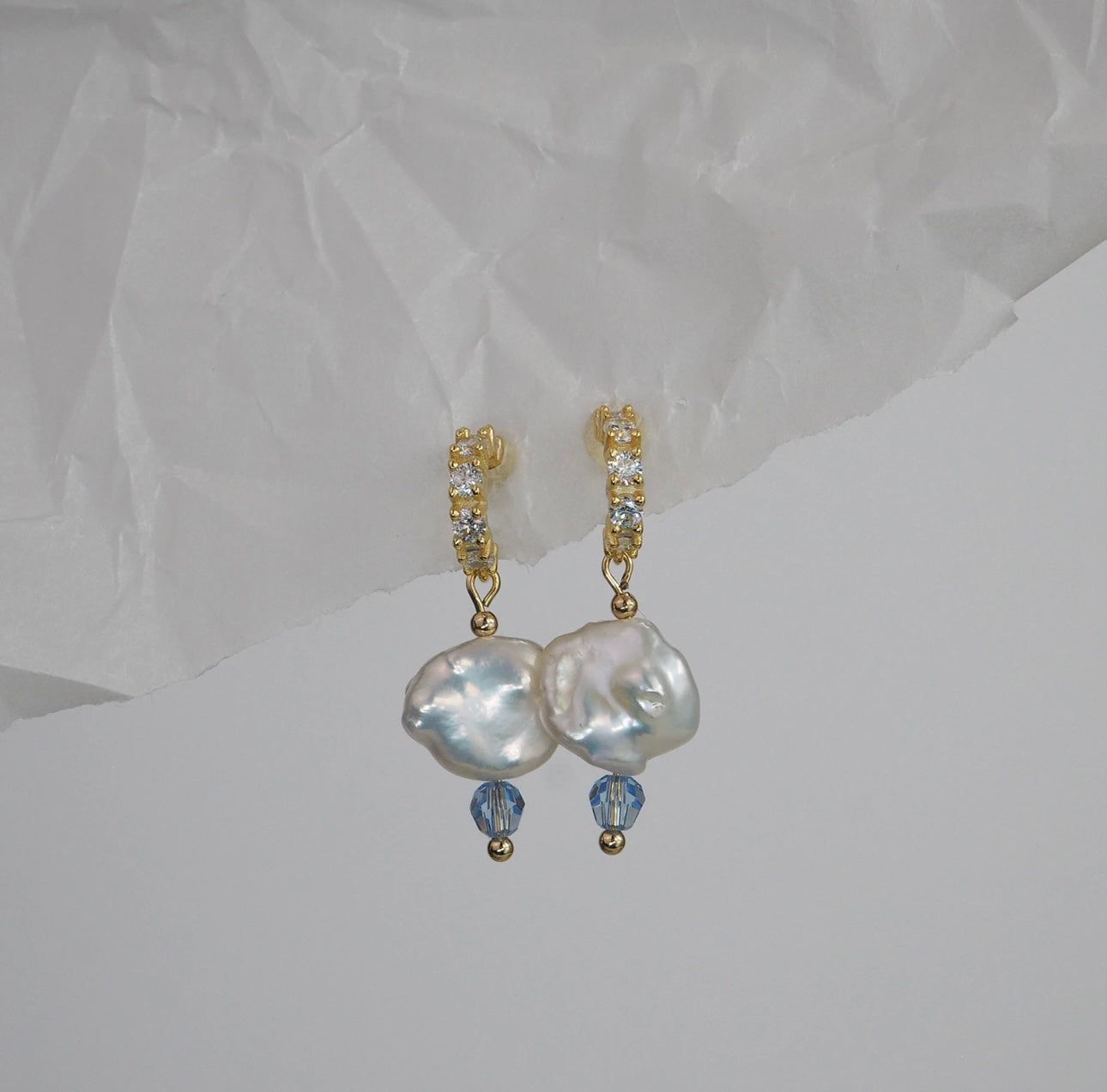 Coin Pearl Hoops