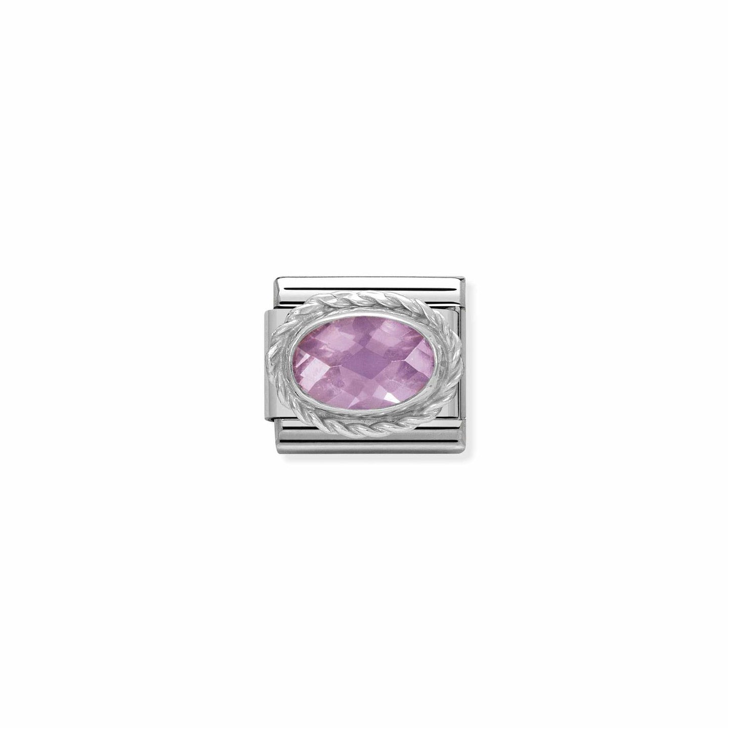 LINK, PINK OVAL ZIRCONIA