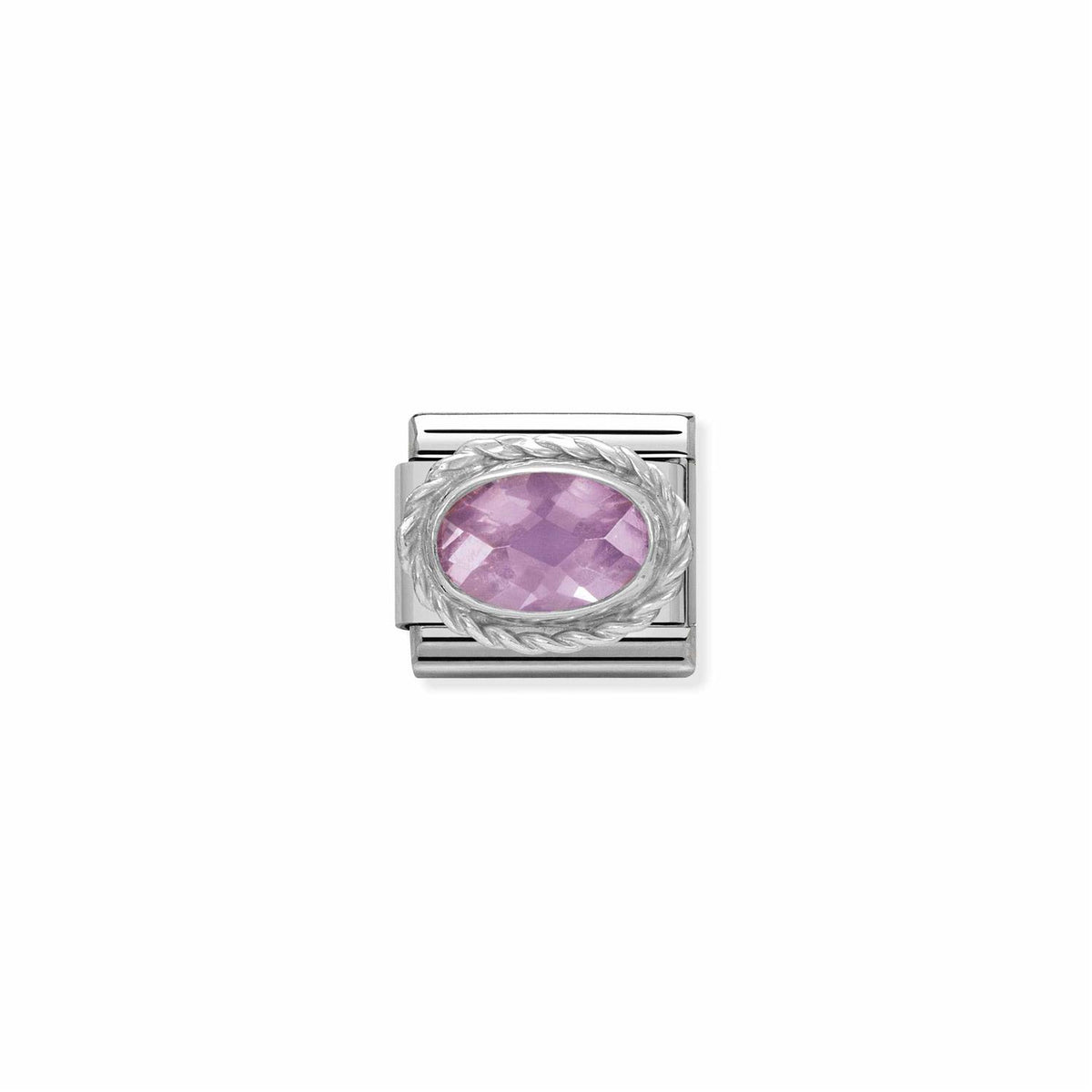 LINK, PINK OVAL ZIRCONIA