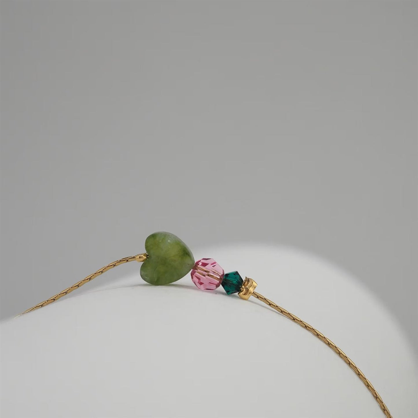 Dainty Cherry Blossom Heart - Pink / Green