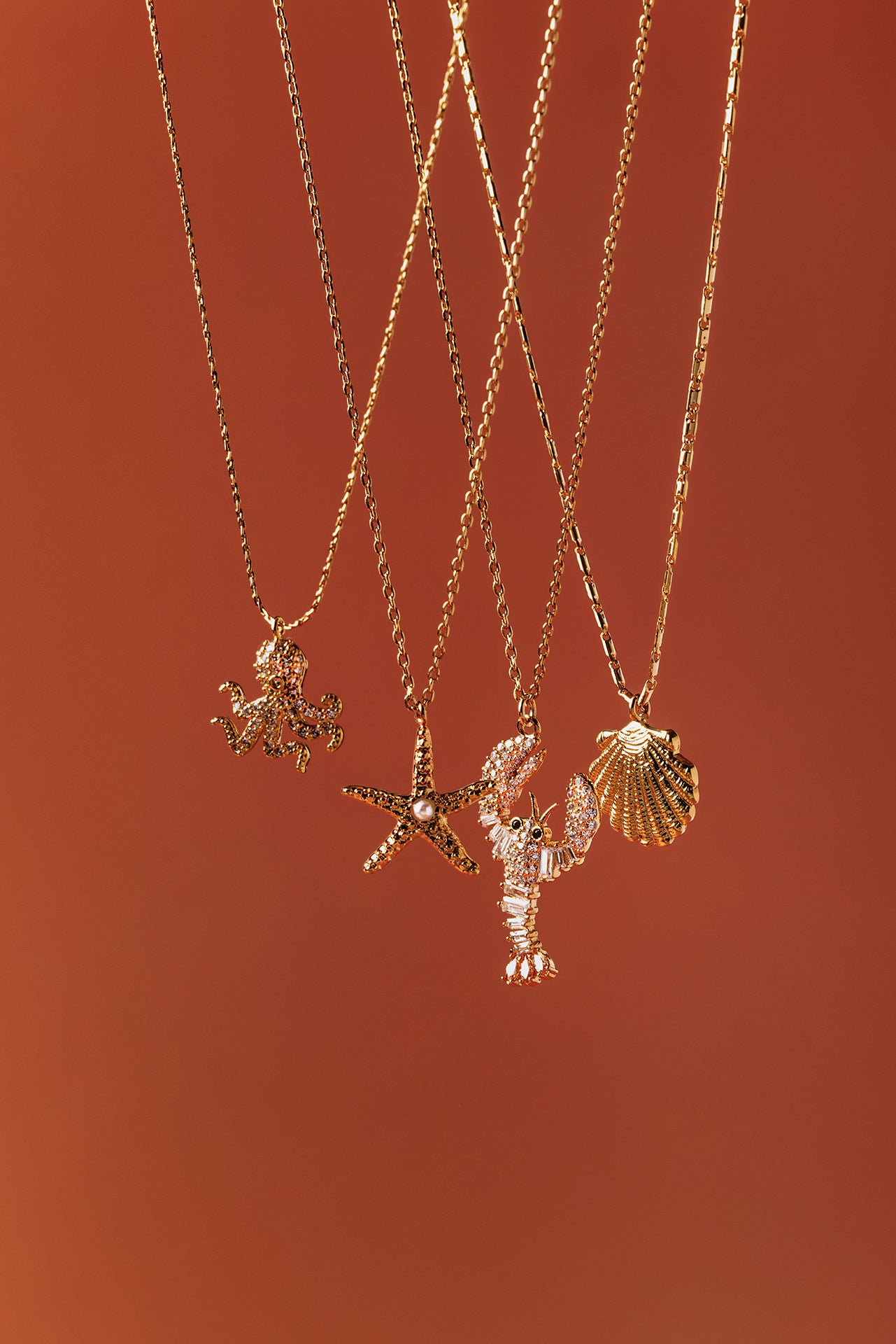 Pave Octepus Charm Necklace