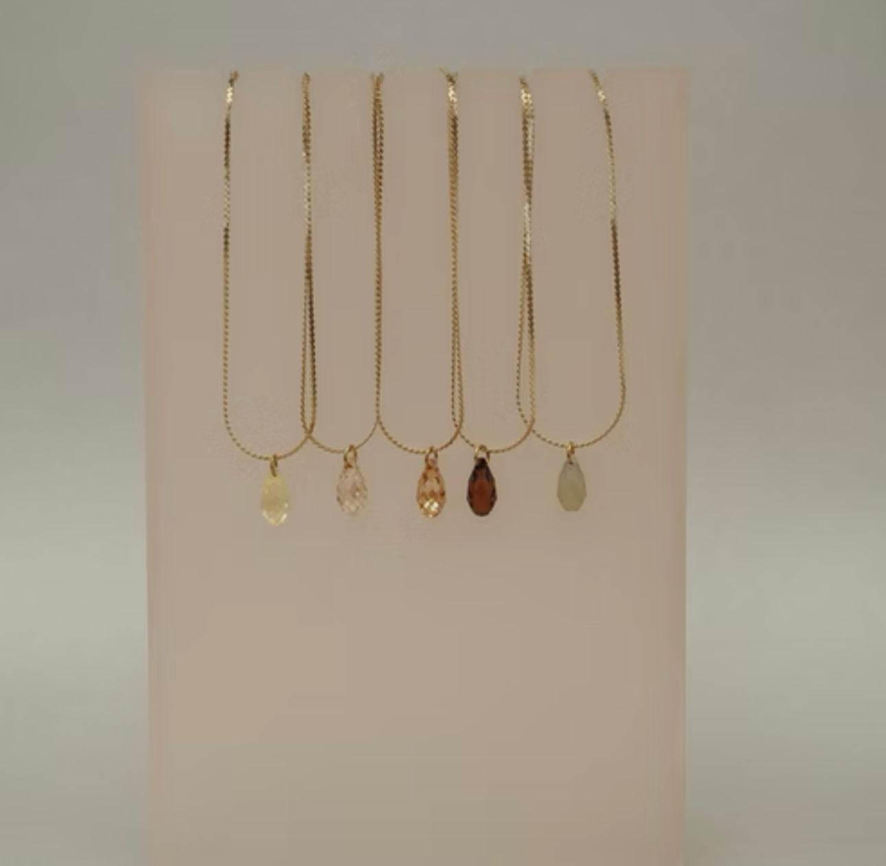 Dainty Noir Crystal Drop Necklace