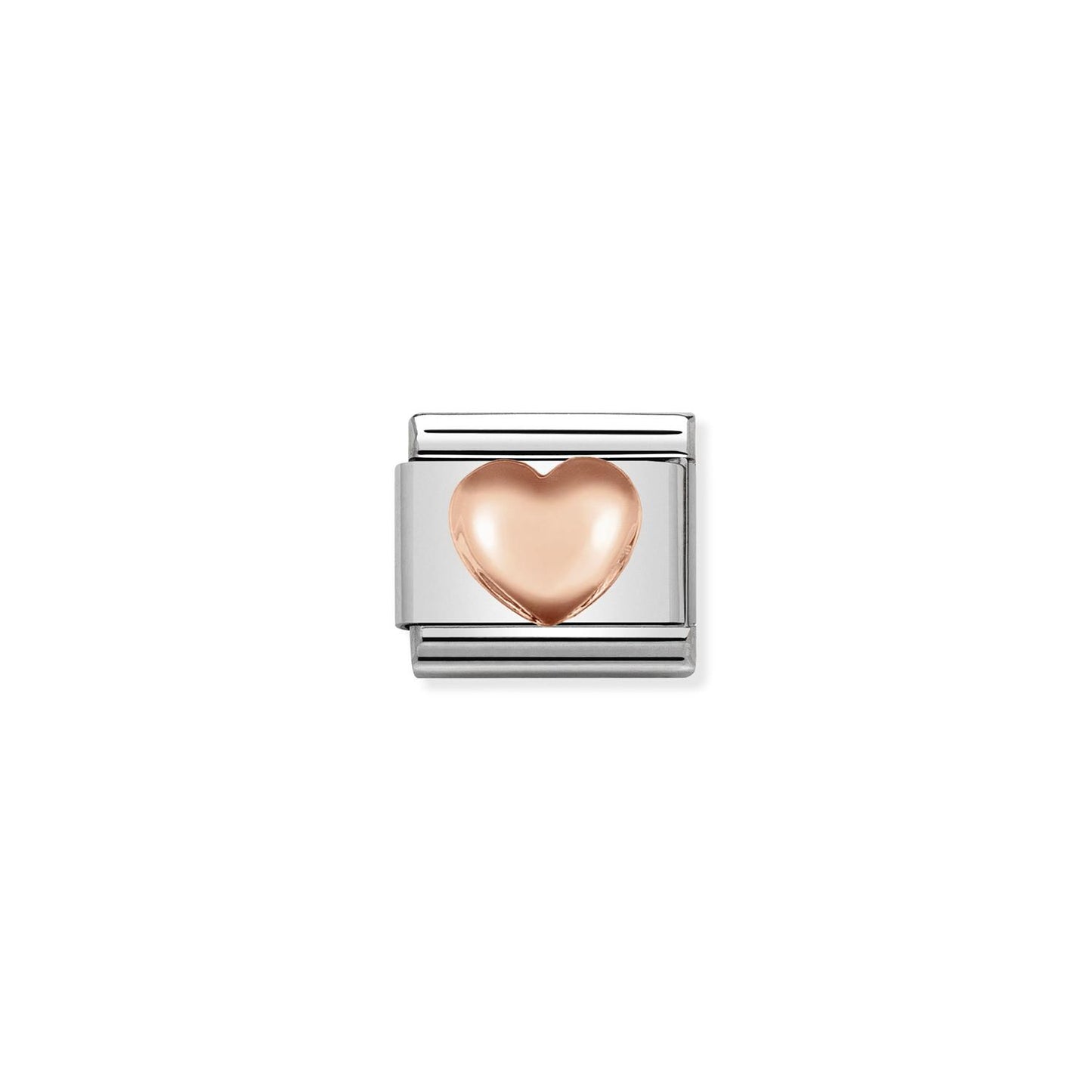LINK, RAISED HEART ROSE GOLD