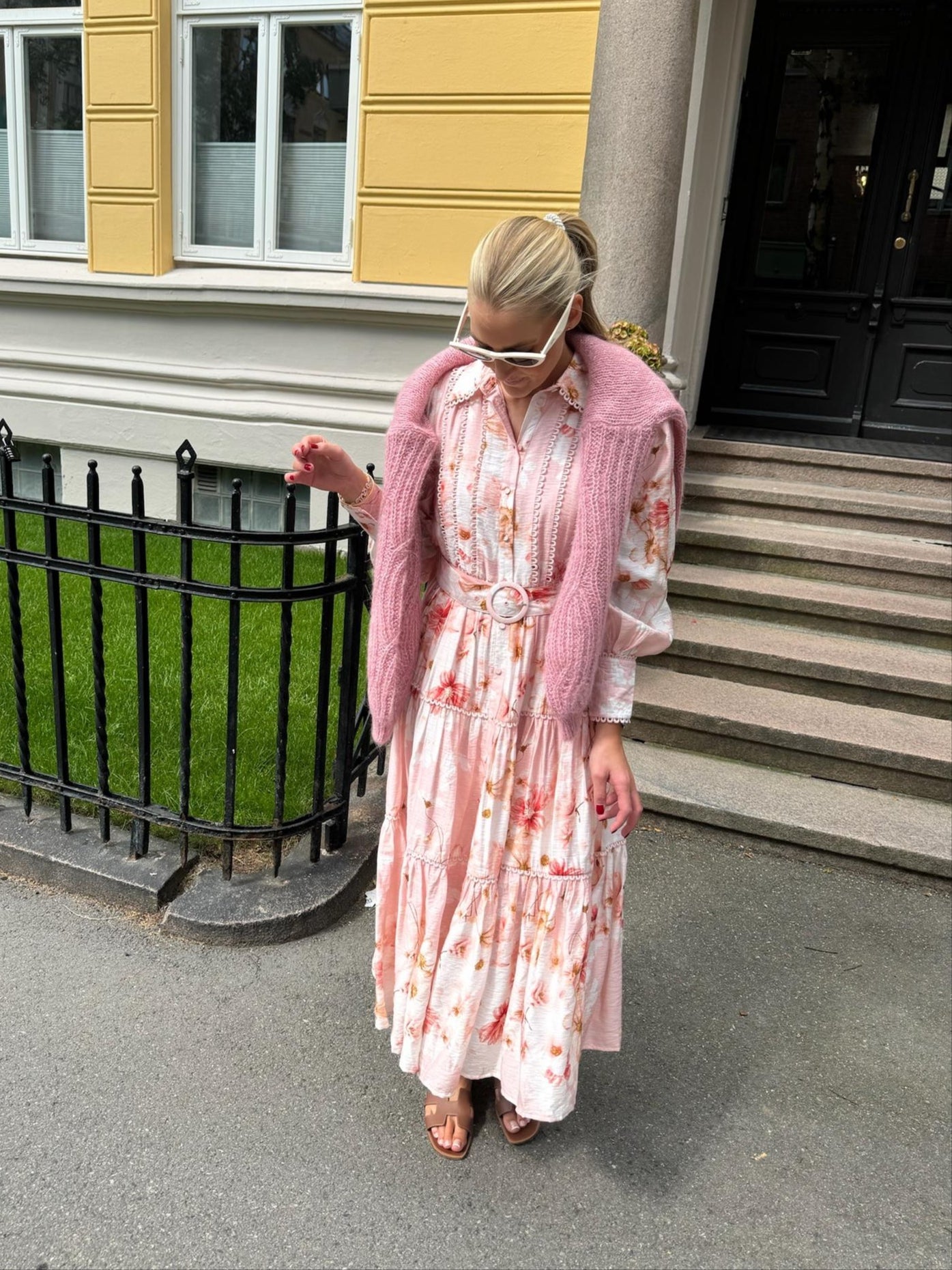 YASBILLA SS LONG DRESS - CHINTZ ROSE