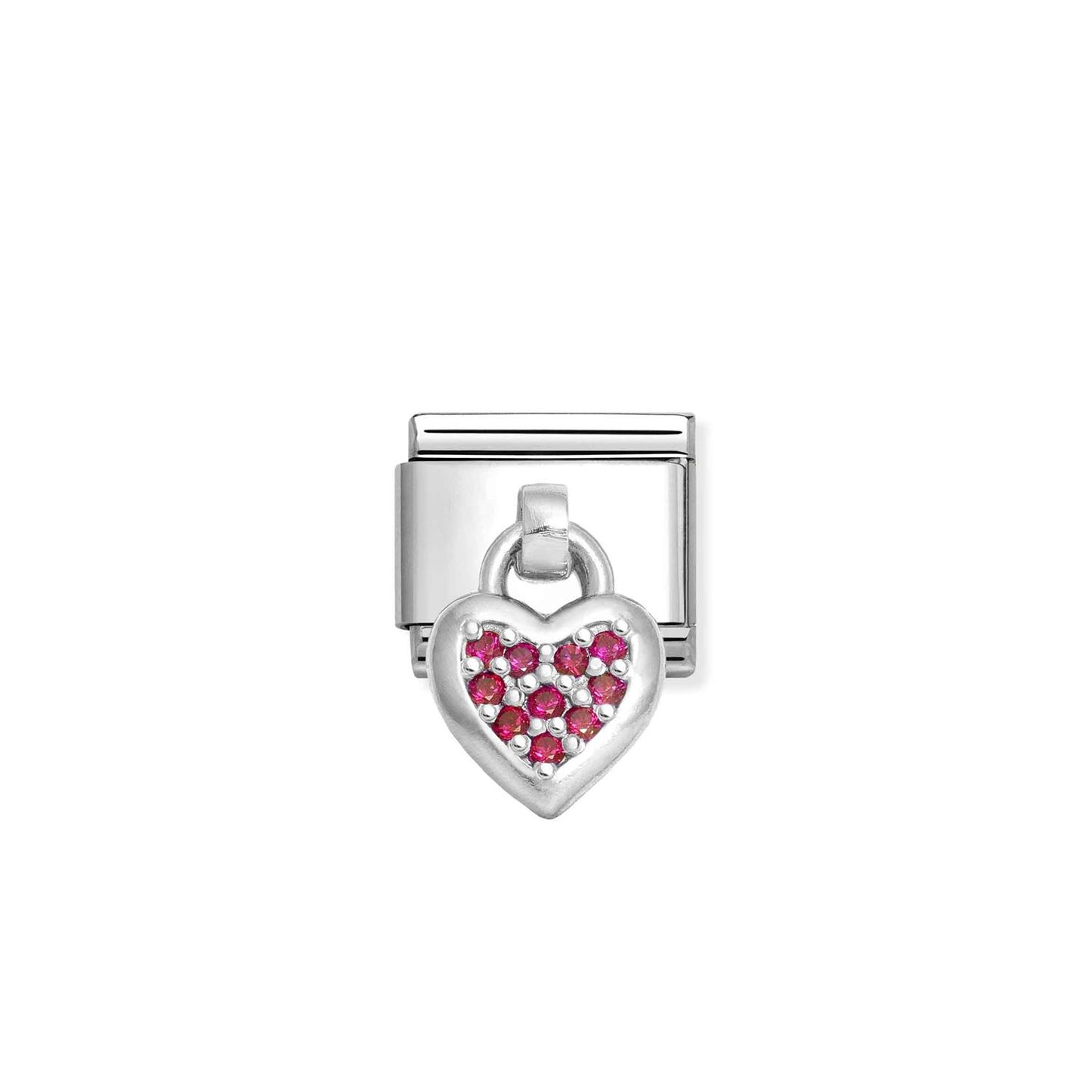 LINK, PENDANT HEART RED STONES