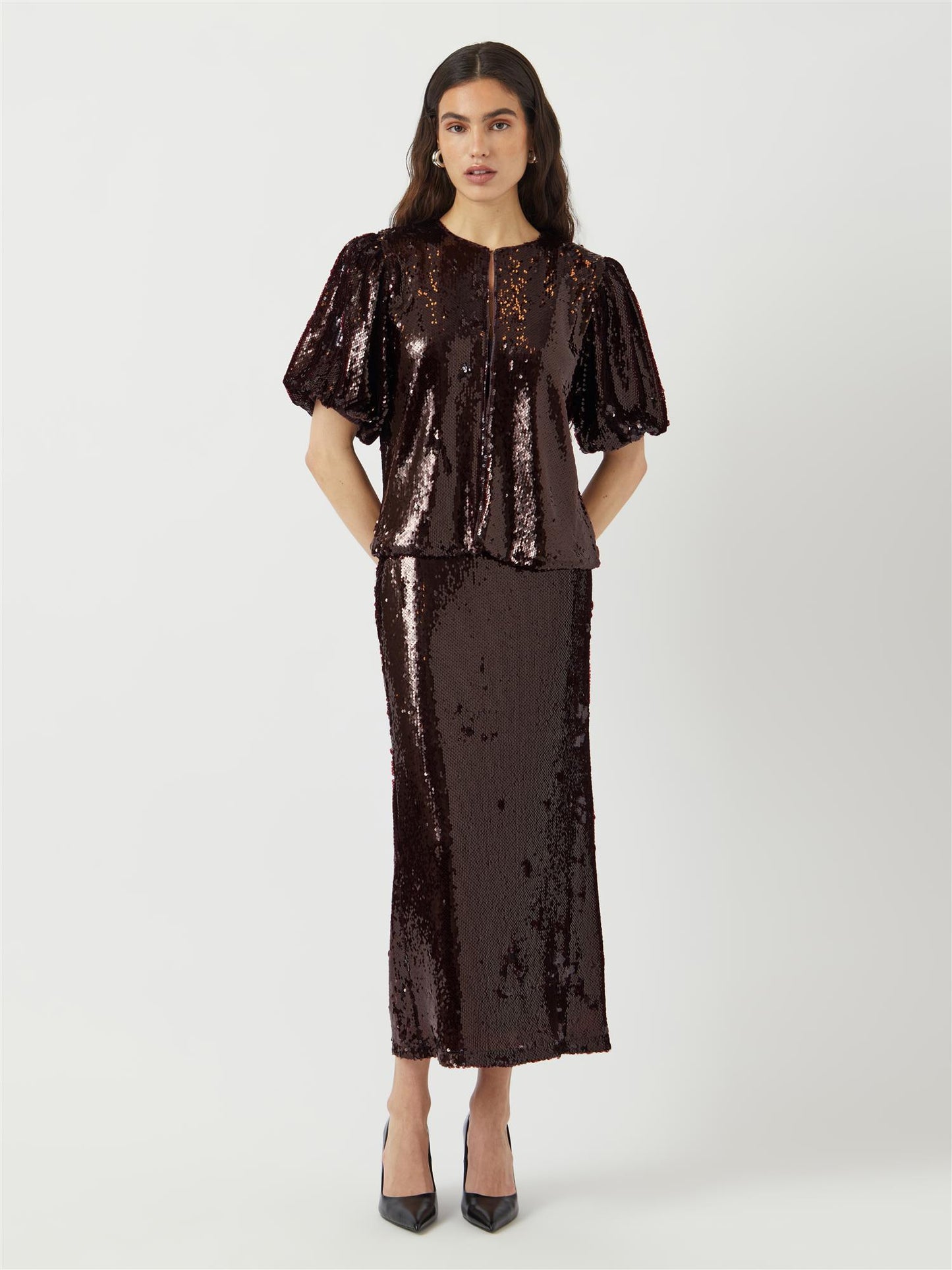 YASROYALINA 2/4 SEQUIN TOP - PORT ROYALE