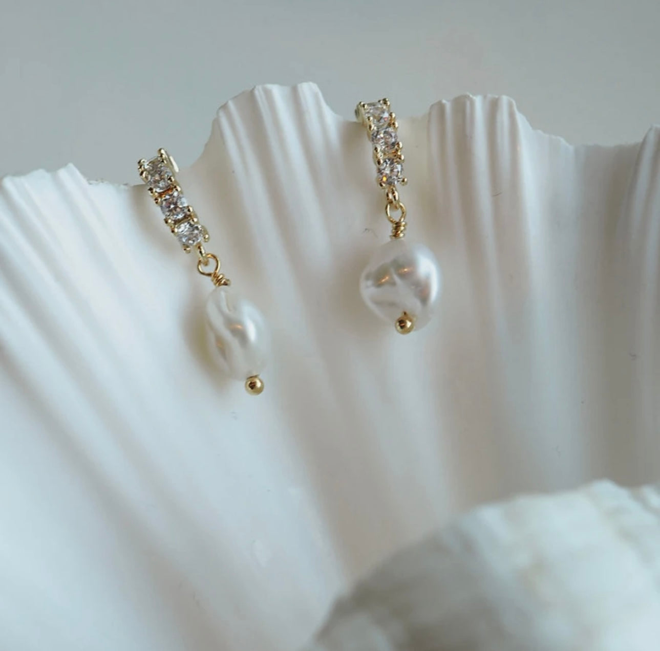 Tiny Pearl Hoops