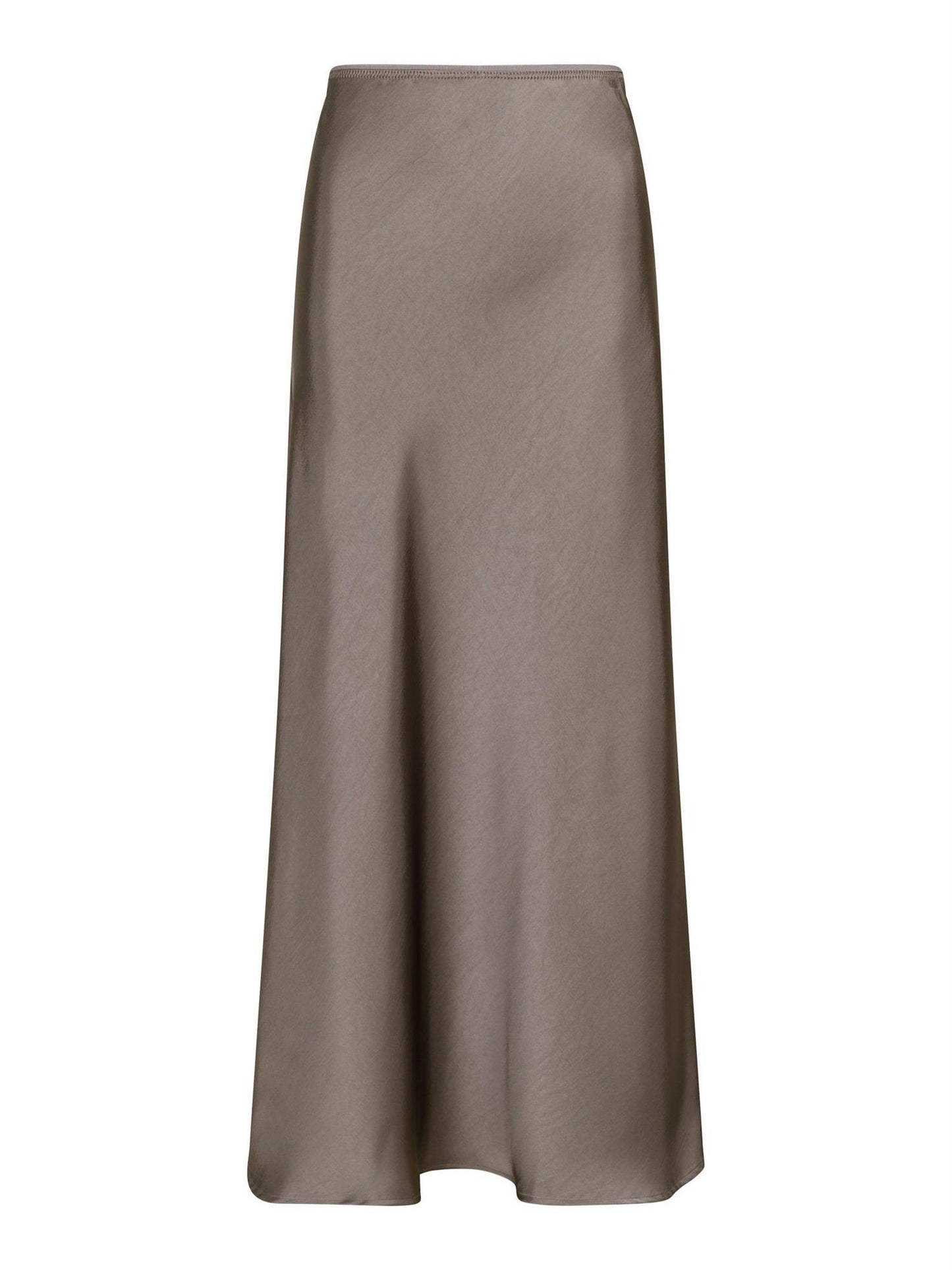 Vicky Heavy Sateen Skirt - Warm grey