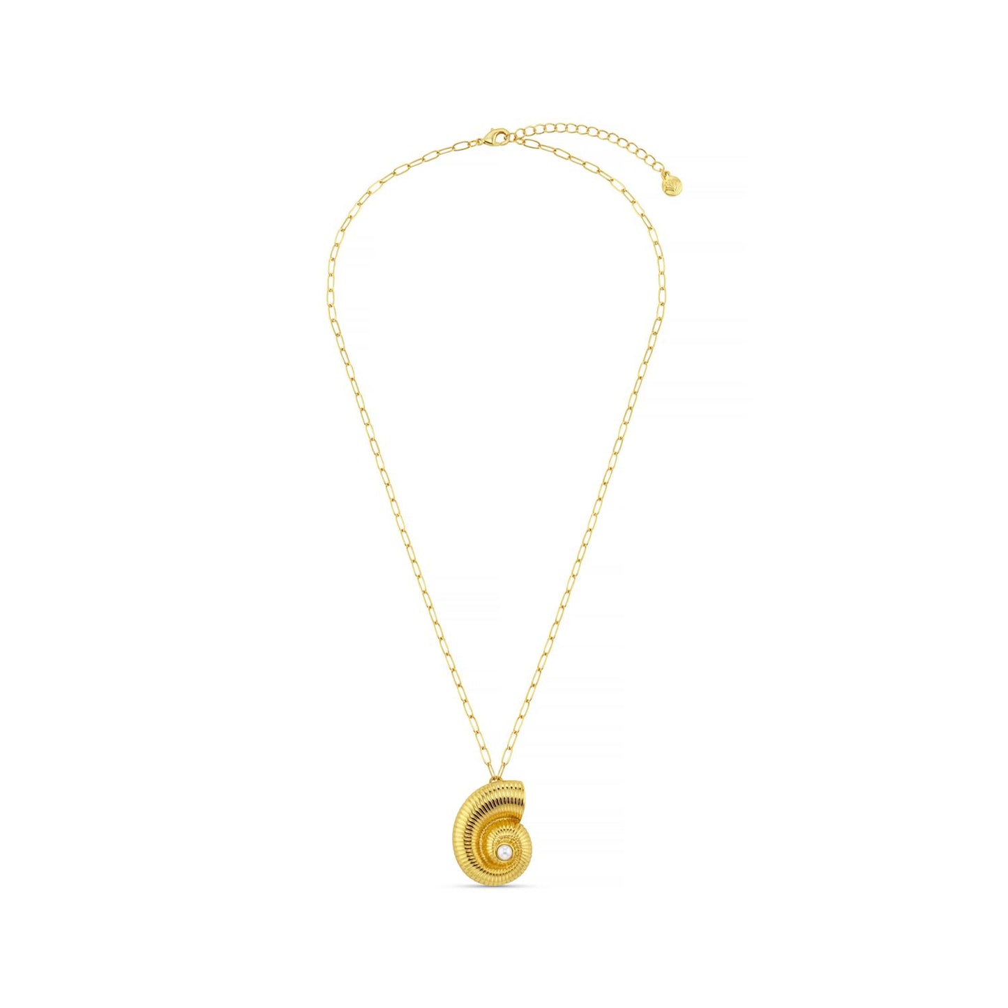 Textured Ammonite Statement Necklace