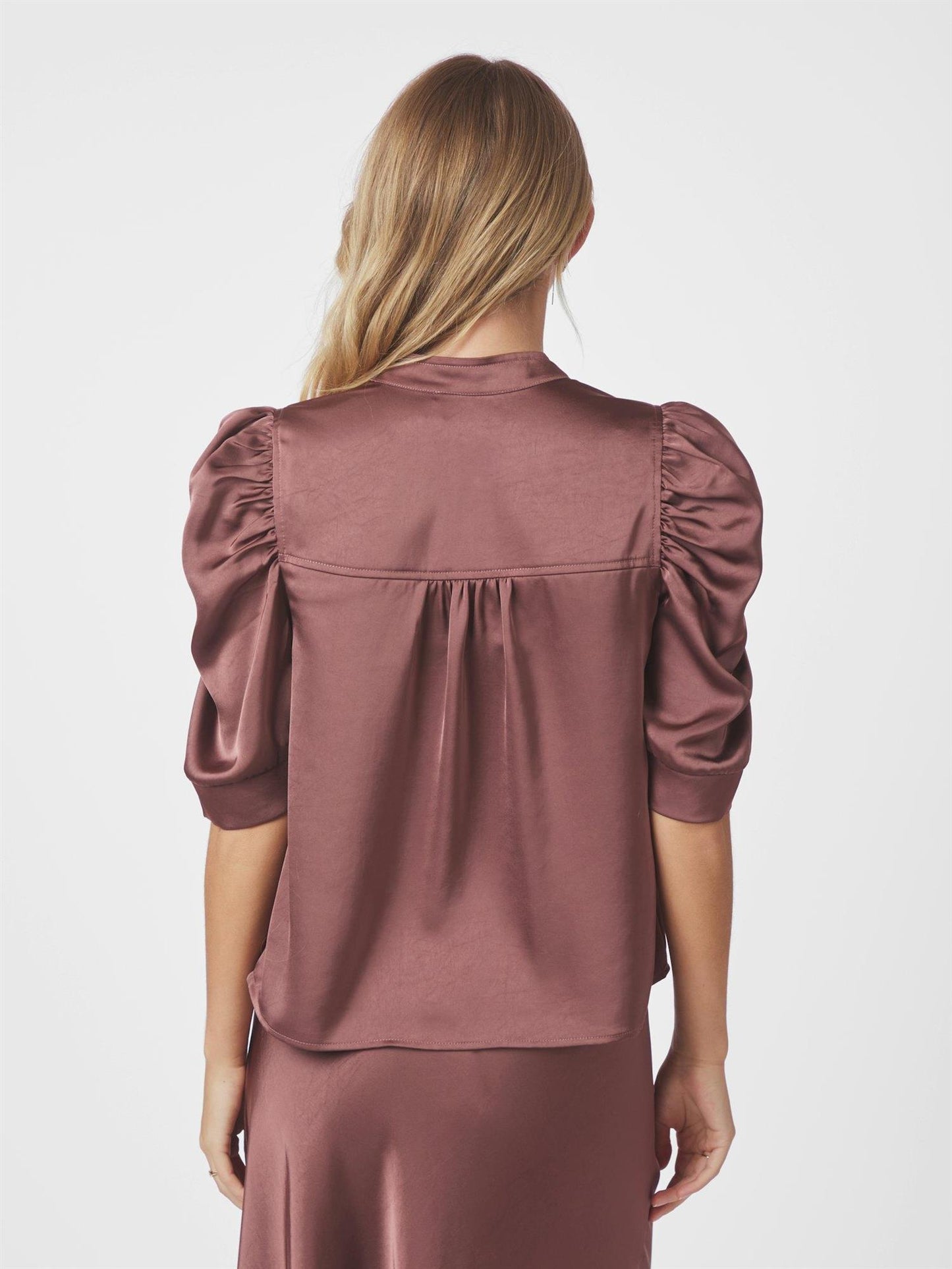 Roella Heavy Sateen Blouse - Dark Rose