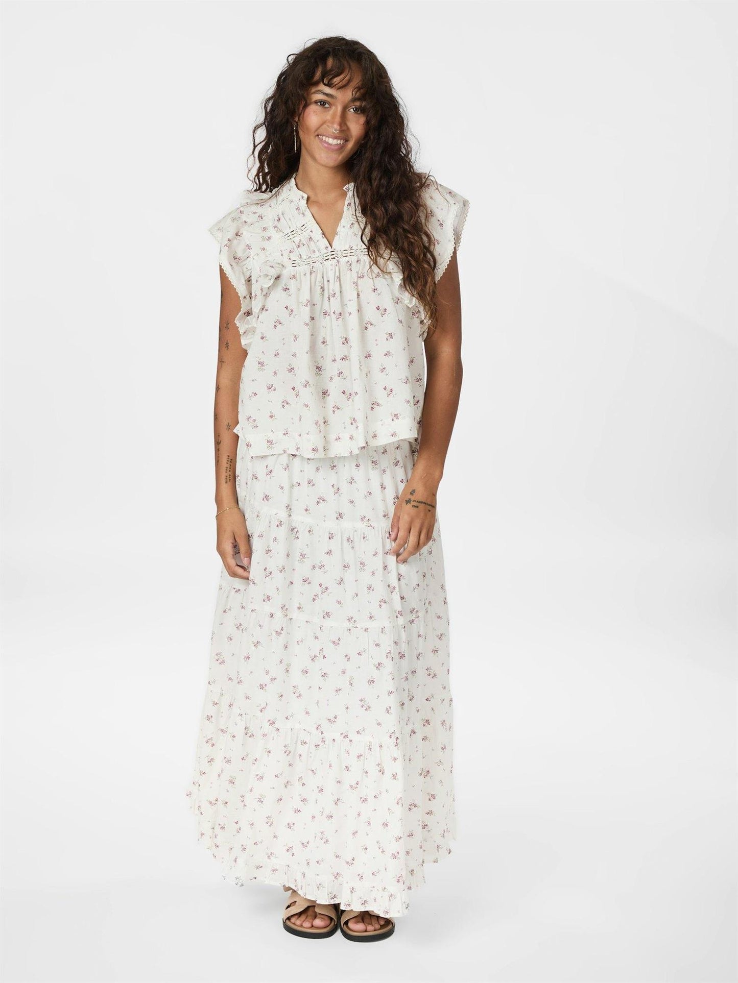 Asta Small Blossom Skirt - Creme