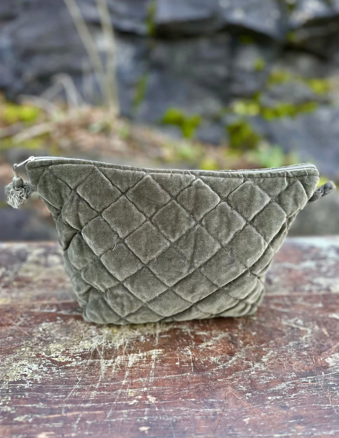 Toalettmappe Velur - Military