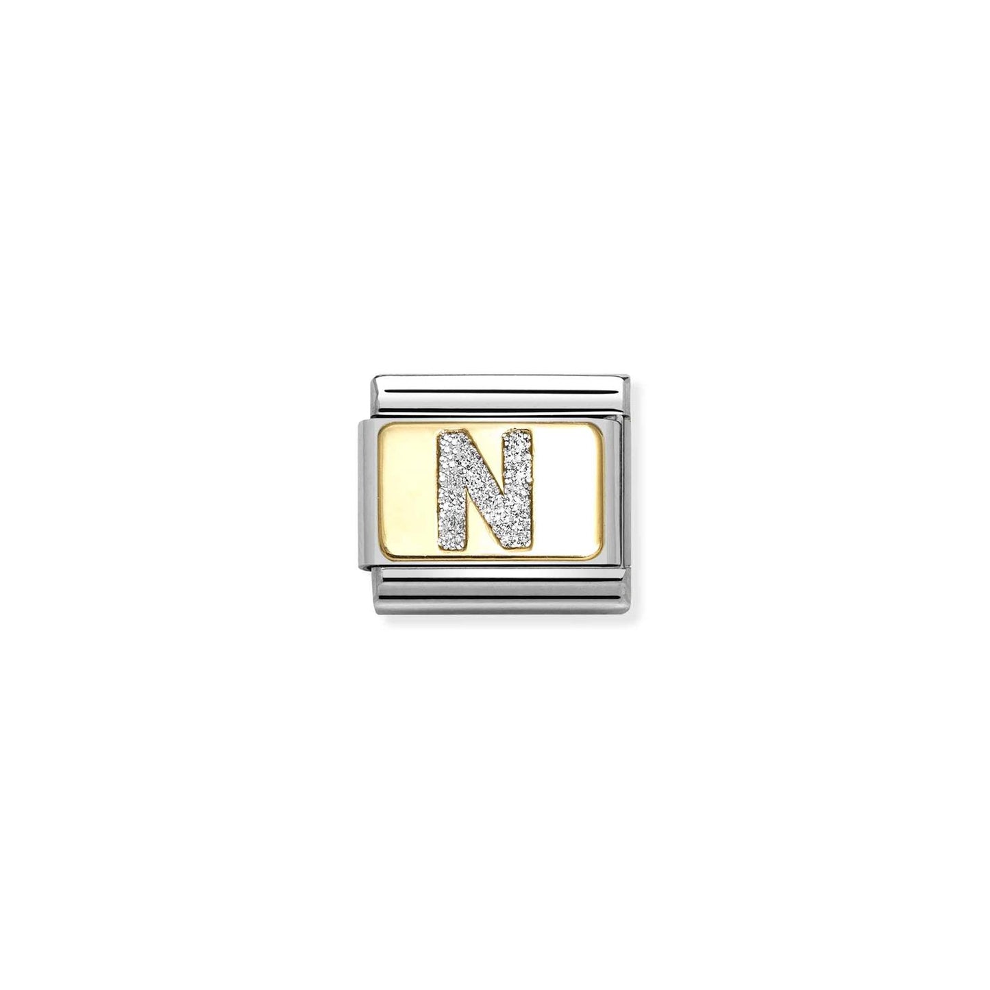 LINK, LETTER N SILVER GLITTER