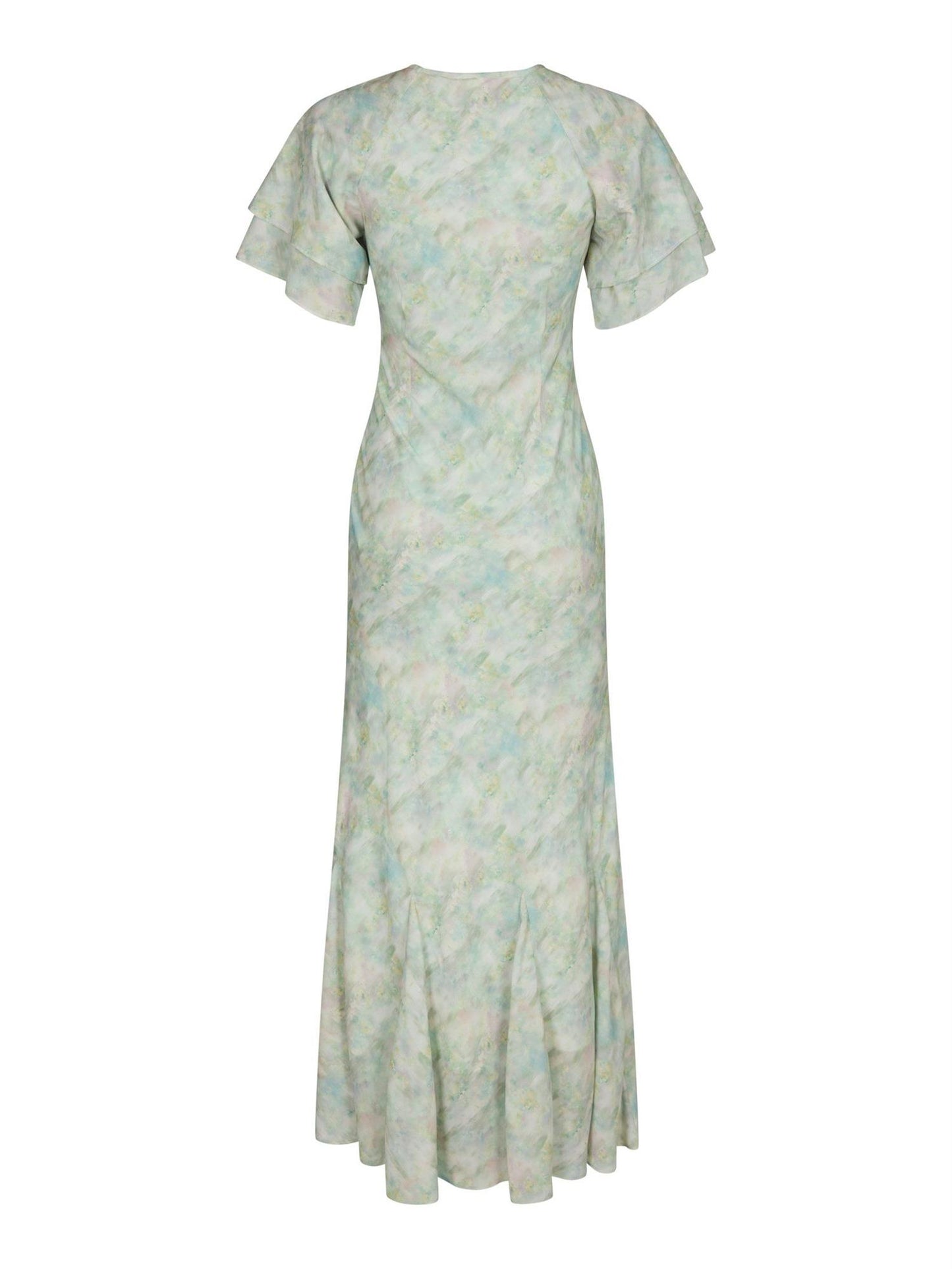 Celesse Print Chiffon Dress - Light Green