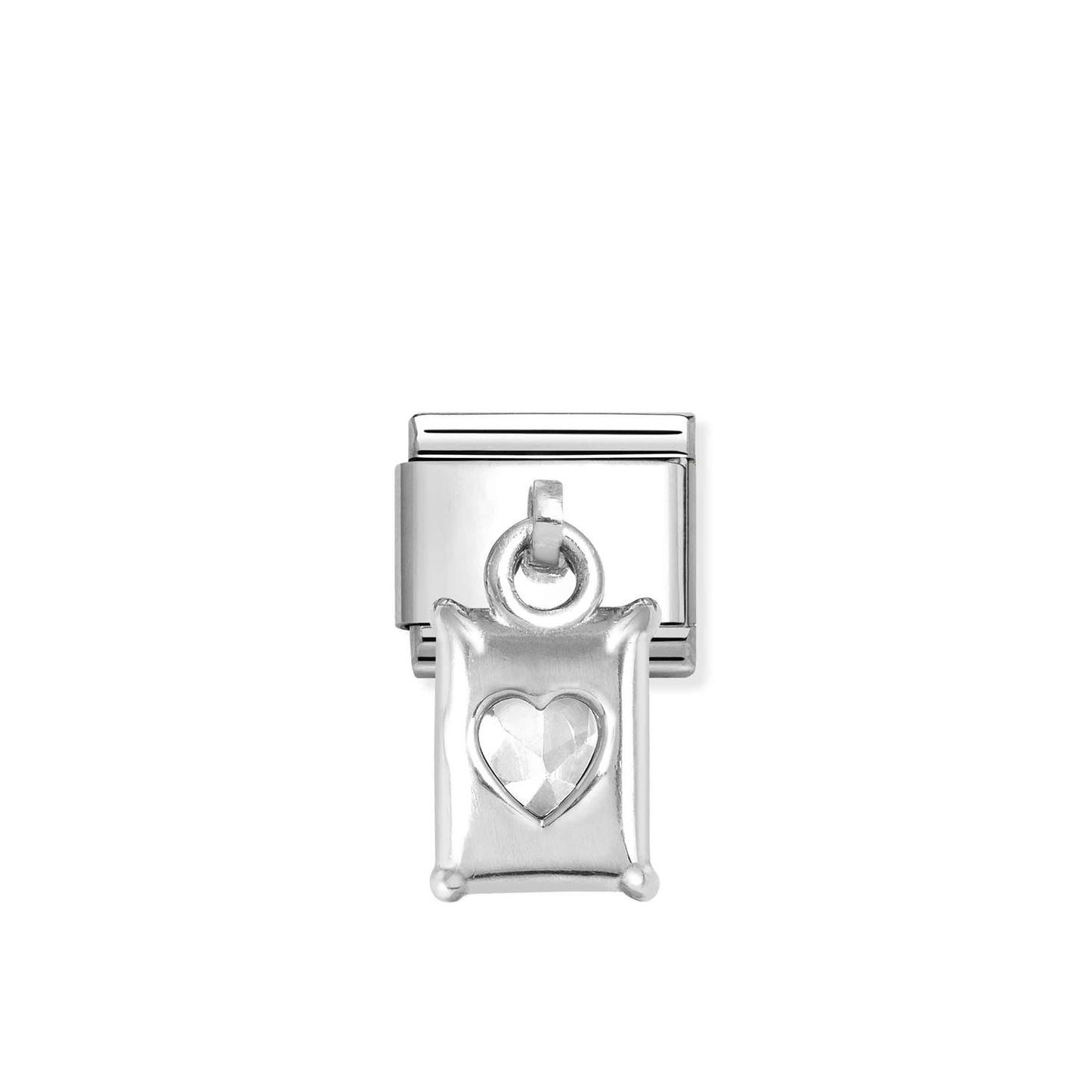 LINK, PENDANT RECTANGULAR BAGUETTE STONE