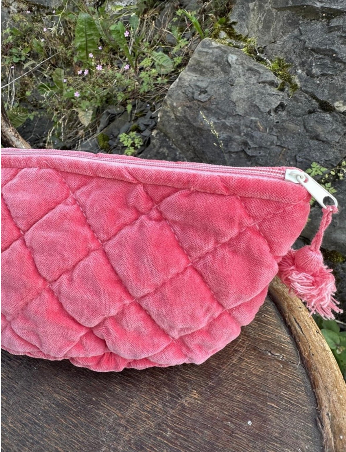 Sminkemappe Velur - Rasberry