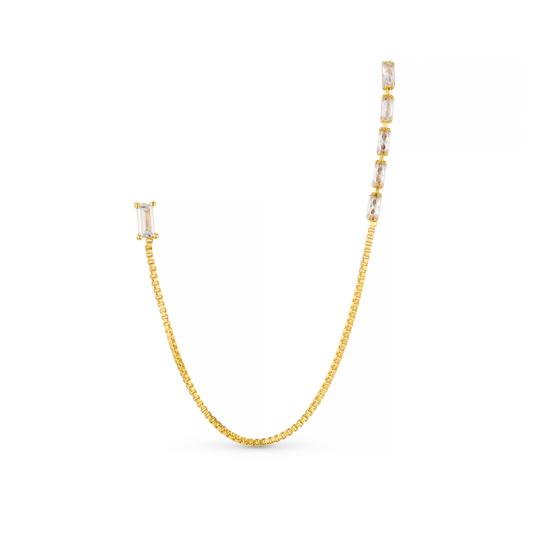 Baguette Fine Chain Link Earrings
