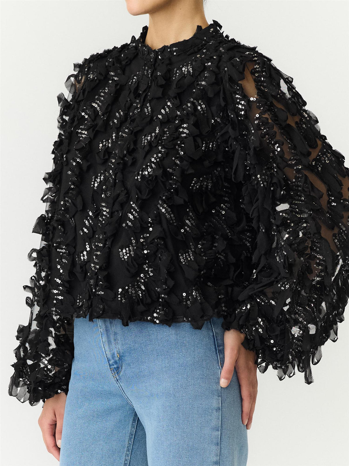 YASABELONE LS BLOUSE - BLACK