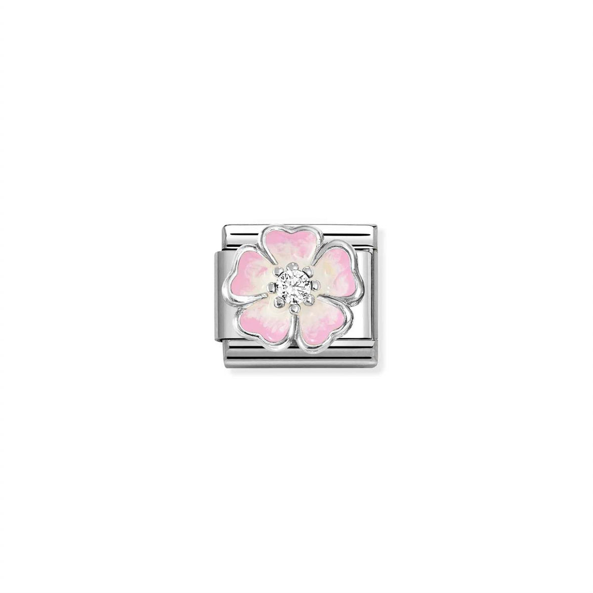 LINK, SILVER BIG LIGHT PINK FLOWER