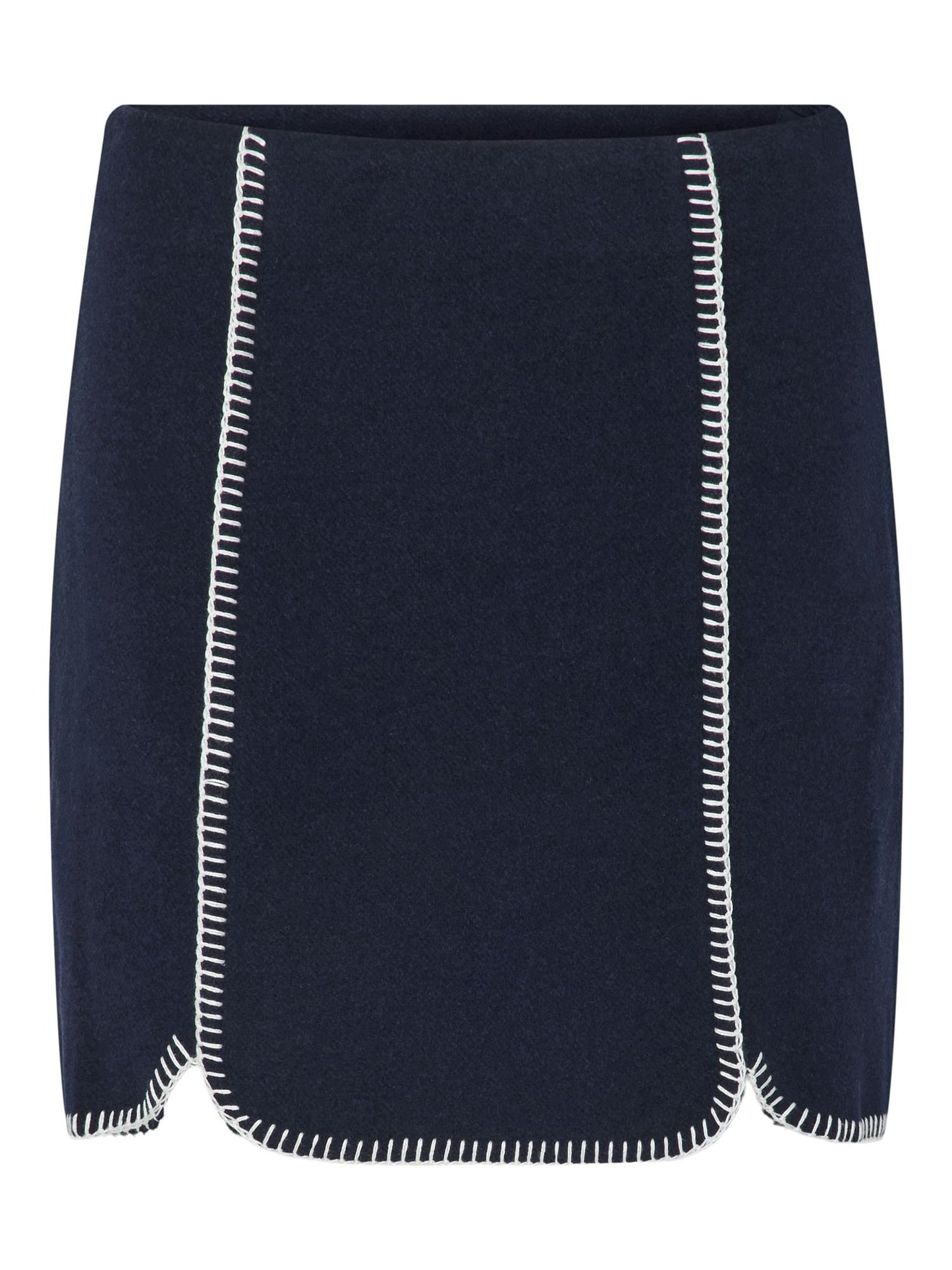 YASVICCO WOOL BLEND SKIRT - NAVY