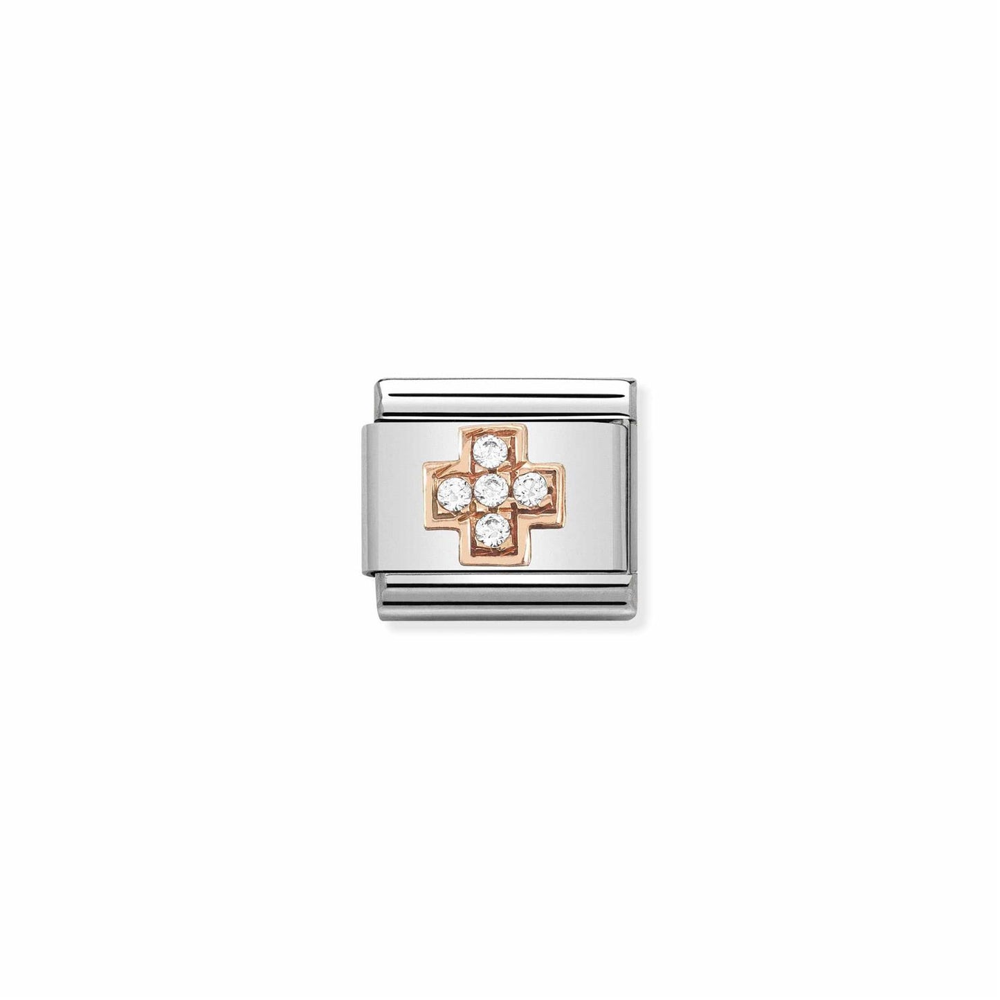 LINK, ROSEGOLD CROSS WITH ZIRCONIA