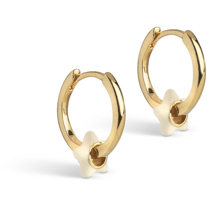 Enamel Tokens Star Hoops - Daisy