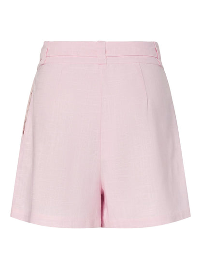 YASAGANIA HW LINEN BLEND SHORTS - PINK LADY