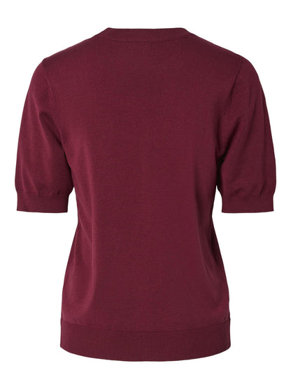 YASLENA SS KNIT TOP - TIBETAN RED
