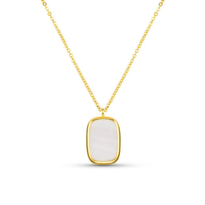 Statement mother of pearl long pendant necklace