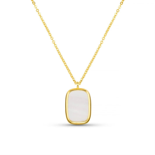 Statement mother of pearl long pendant necklace