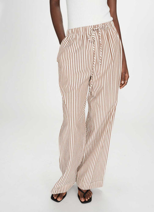 Volute Stripe Pants - Mocha