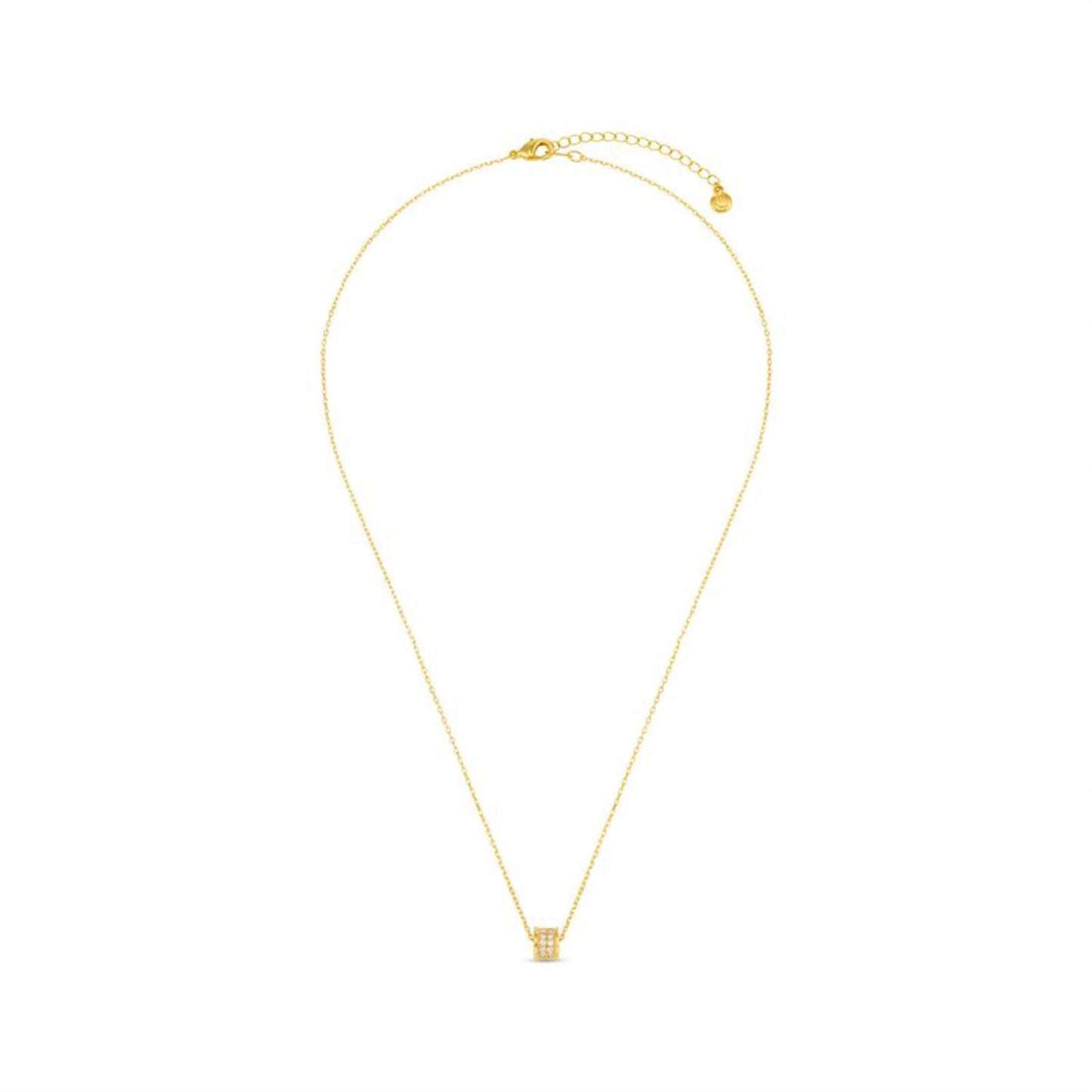 Pave Rondel Threadthru Necklace