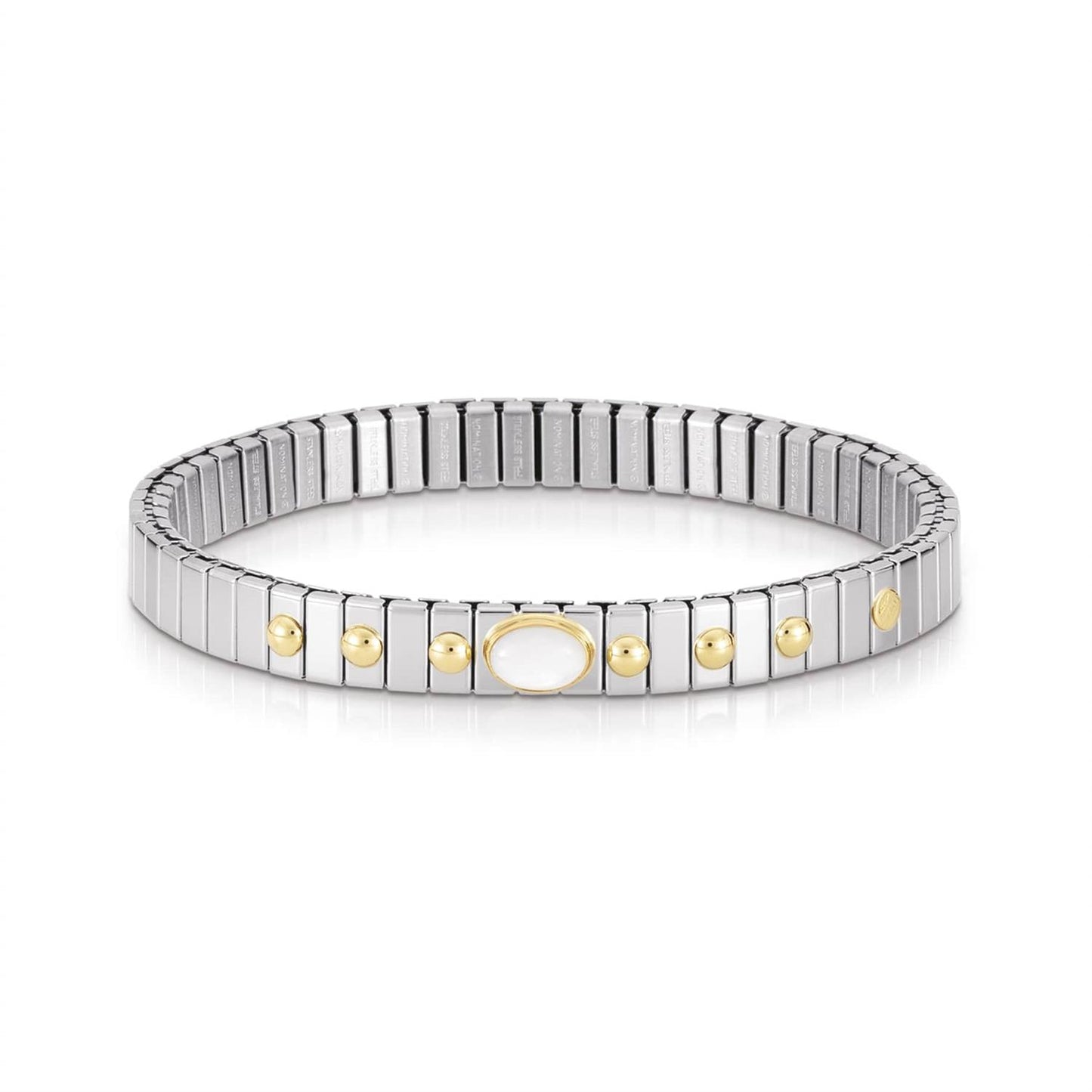 STRETCH BRACELET WITH WHITE MOTHER PEARL