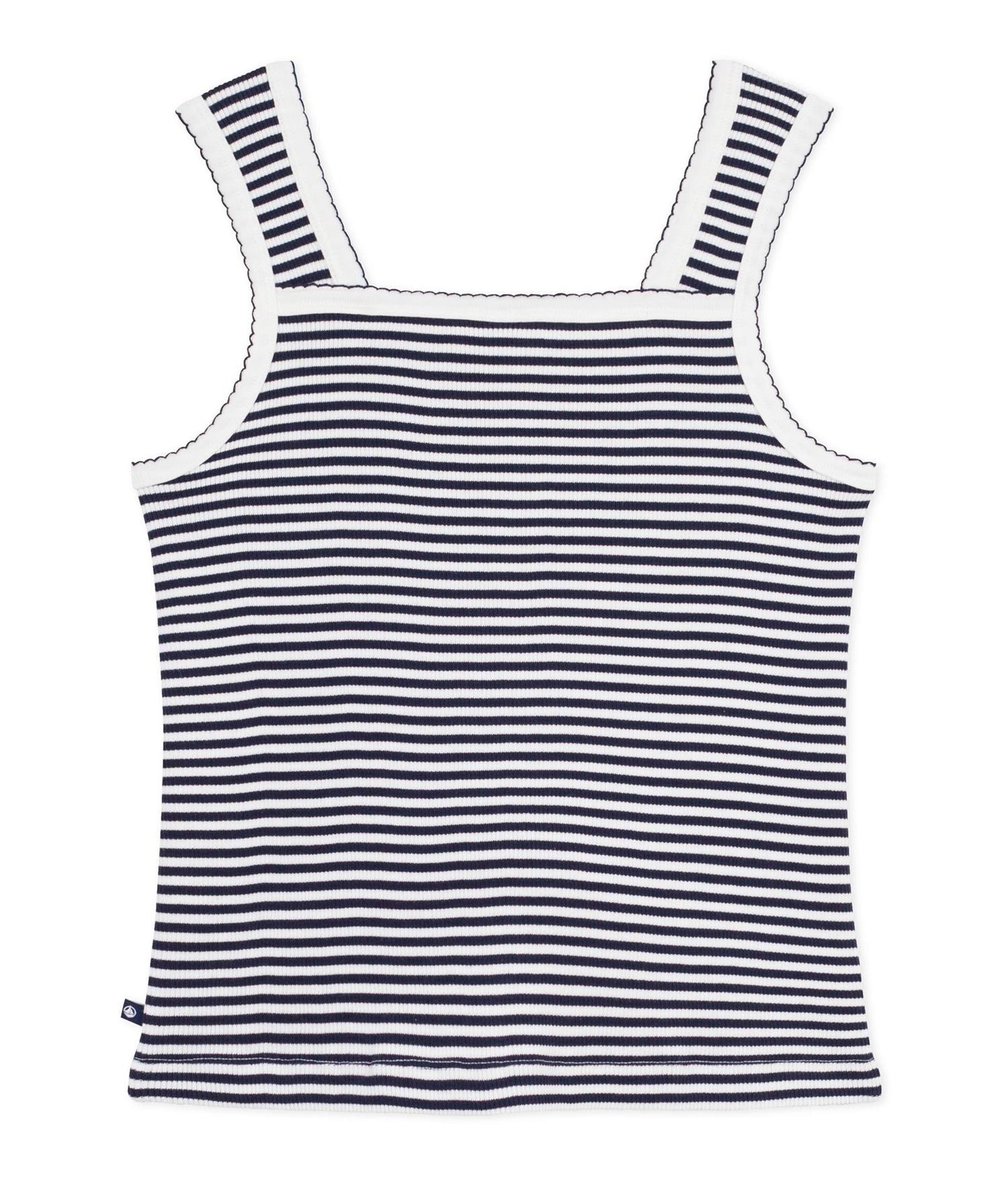 Tanktop Ribbed Details - Navy / White