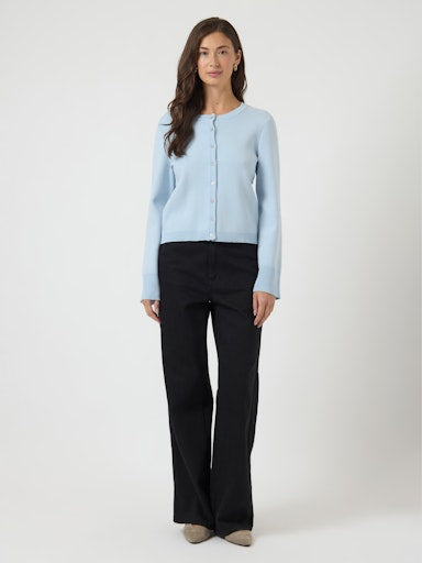 YASELENA SS KNIT CARDIGAN - SKYWAY