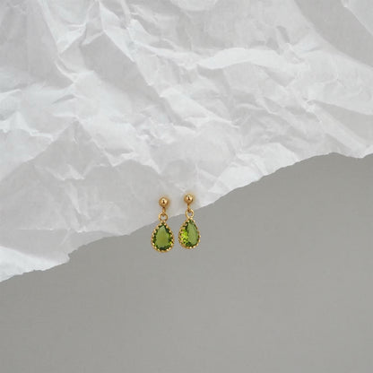 Apple Green Rain Drop Stud