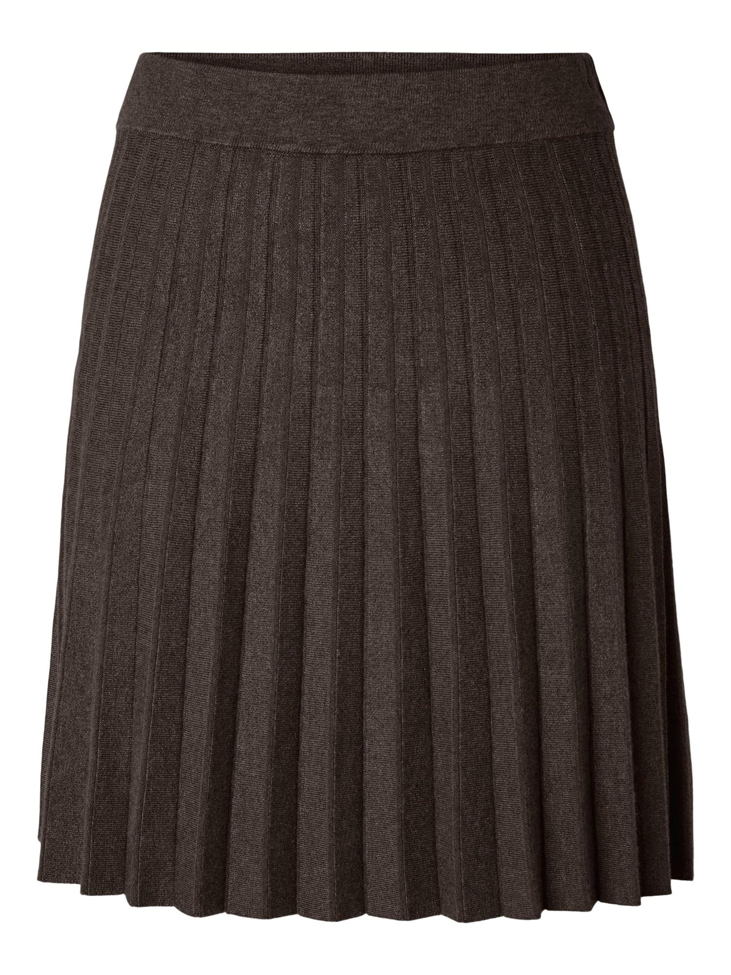 YASELENA HW PLEATED SKIRT - COFFEE BEAN