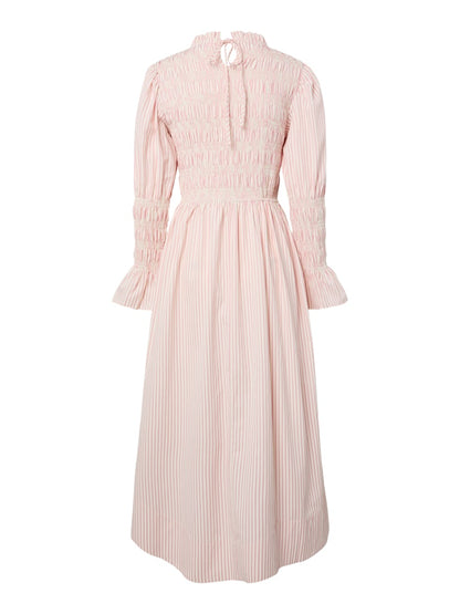 YASWITO LS LONG DRESS - BIRCH STRIPES