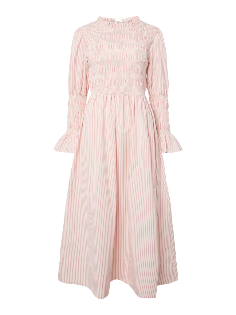 YASWITO LS LONG DRESS - BIRCH STRIPES