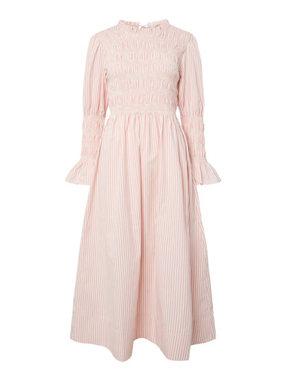 YASWITO LS LONG DRESS - BIRCH STRIPES